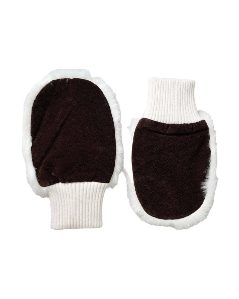 Dolce & Gabbana Acrylic Knitted Fur Wrist Mitten White Gloves Glam Steals