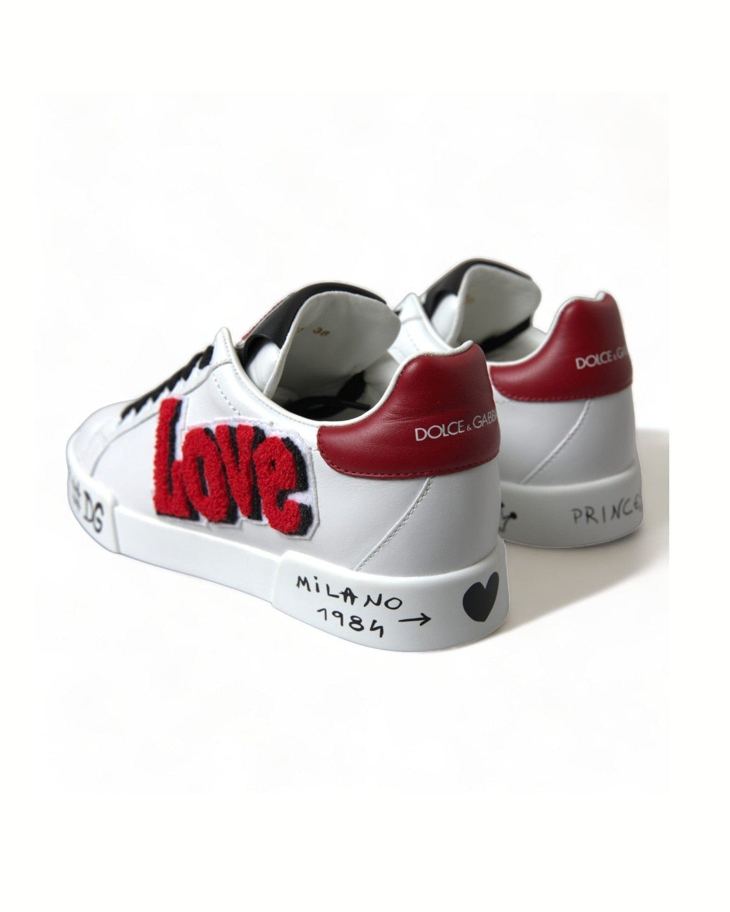 Dolce & Gabbana Chic Portofino Leather White Sneakers Glam Steals