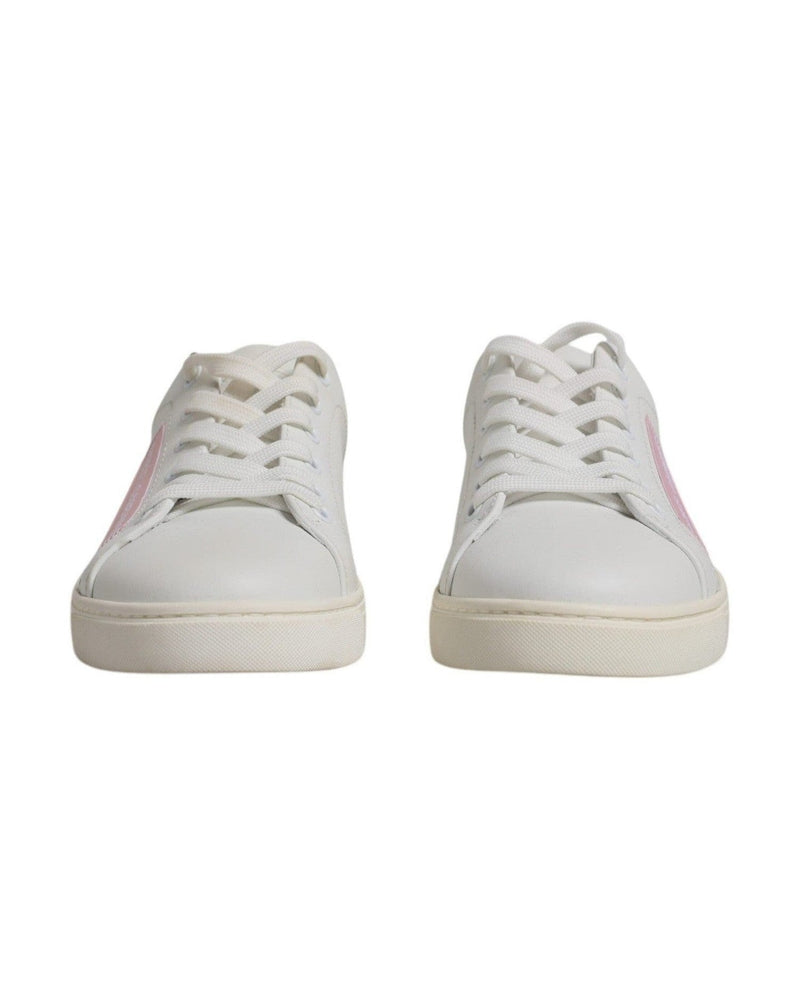 Dolce & Gabbana White Classic Calf Leather Sneakers Shoes Glam Steals