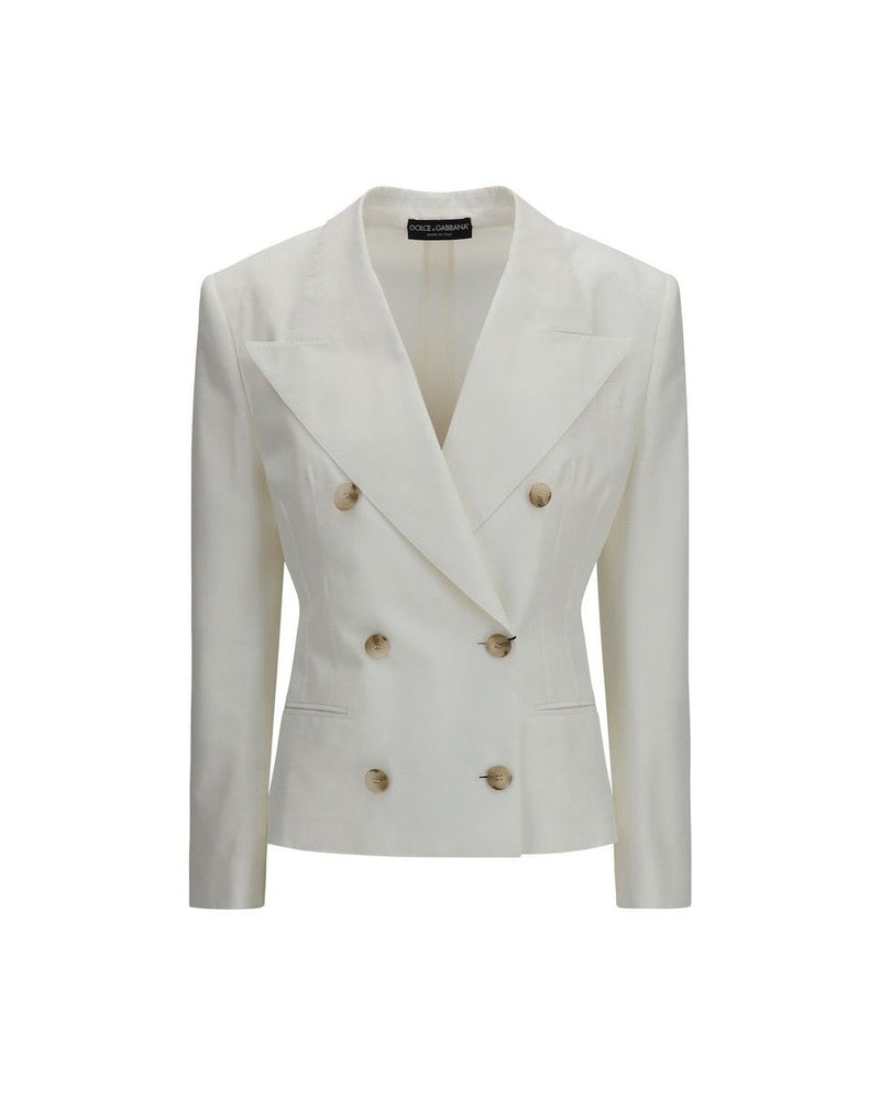 Dolce & Gabbana White Cotton Blazer Glam Steals
