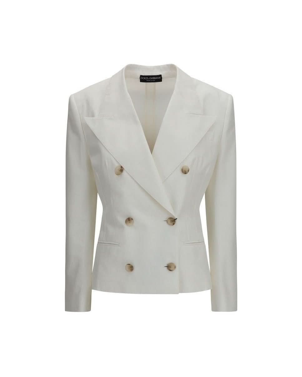 Dolce & Gabbana White Cotton Blazer Glam Steals