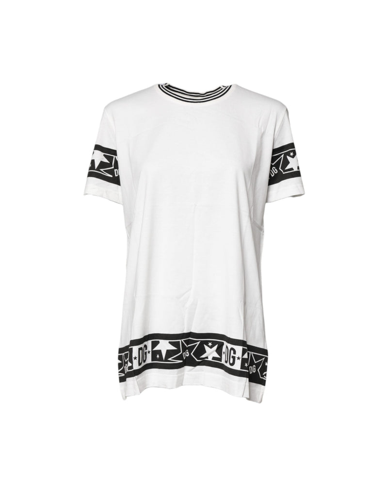 Dolce & Gabbana White Cotton Crewneck T-shirt Glam Steals
