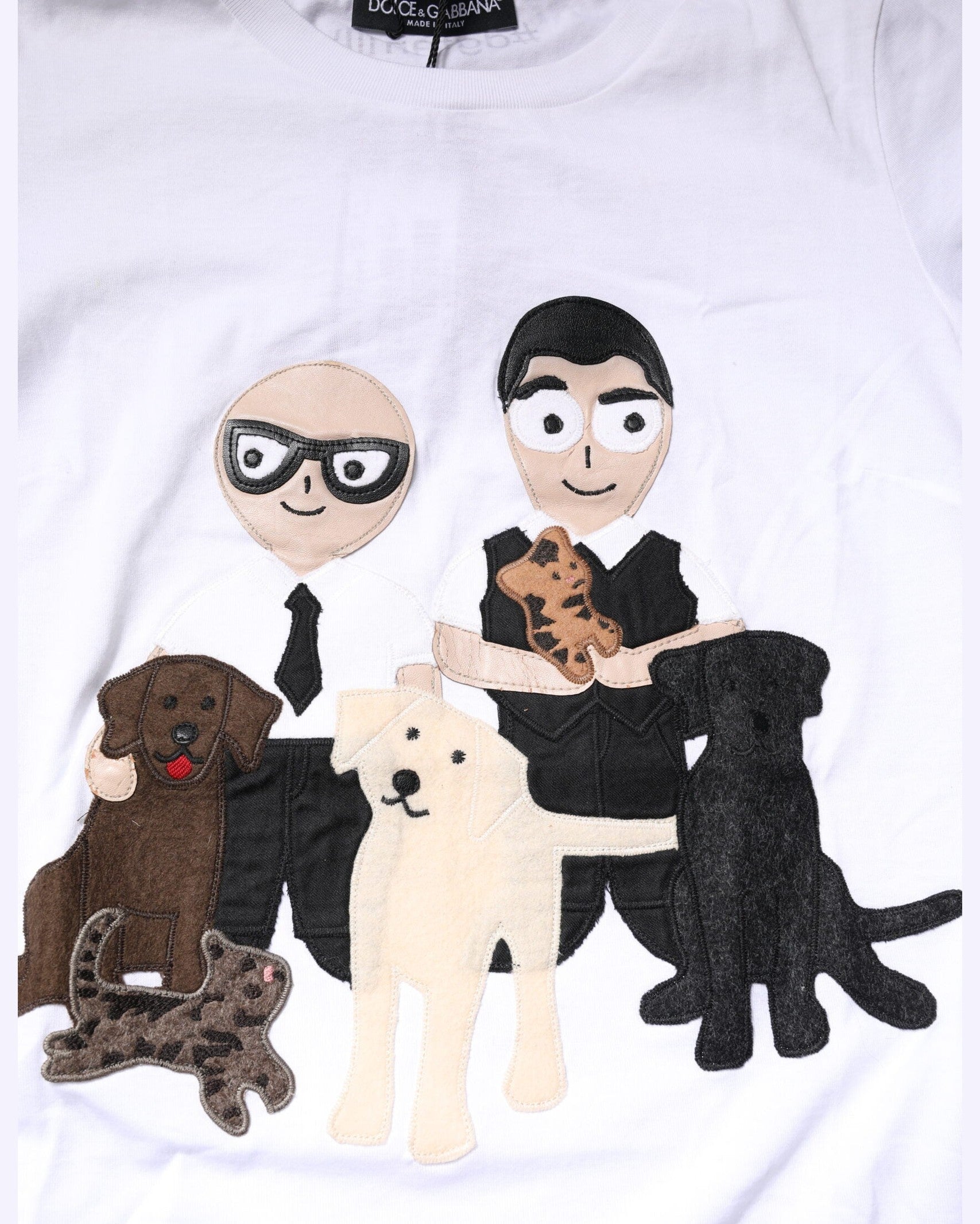 Dolce & Gabbana White Cotton Embroidery T-shirt Glam Steals