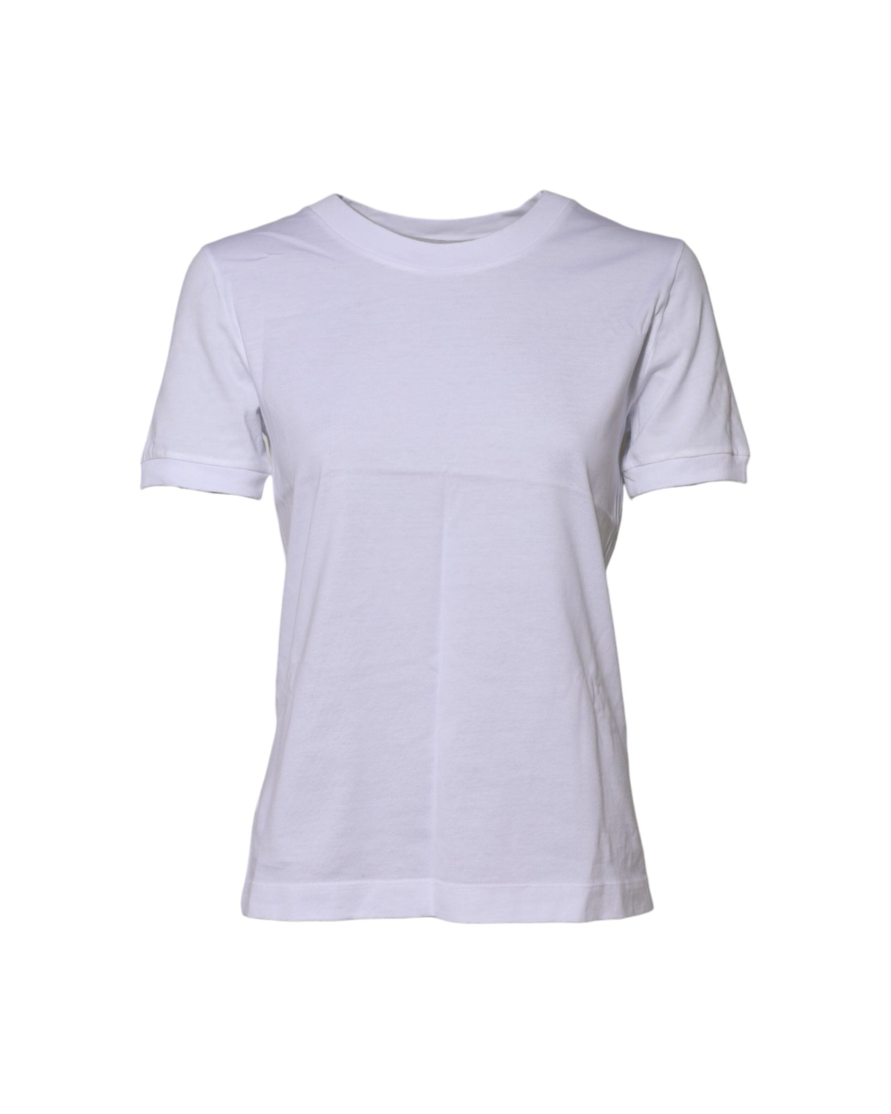 Dolce & Gabbana White Cotton Round Neck Short Sleeves T-shirt Glam Steals