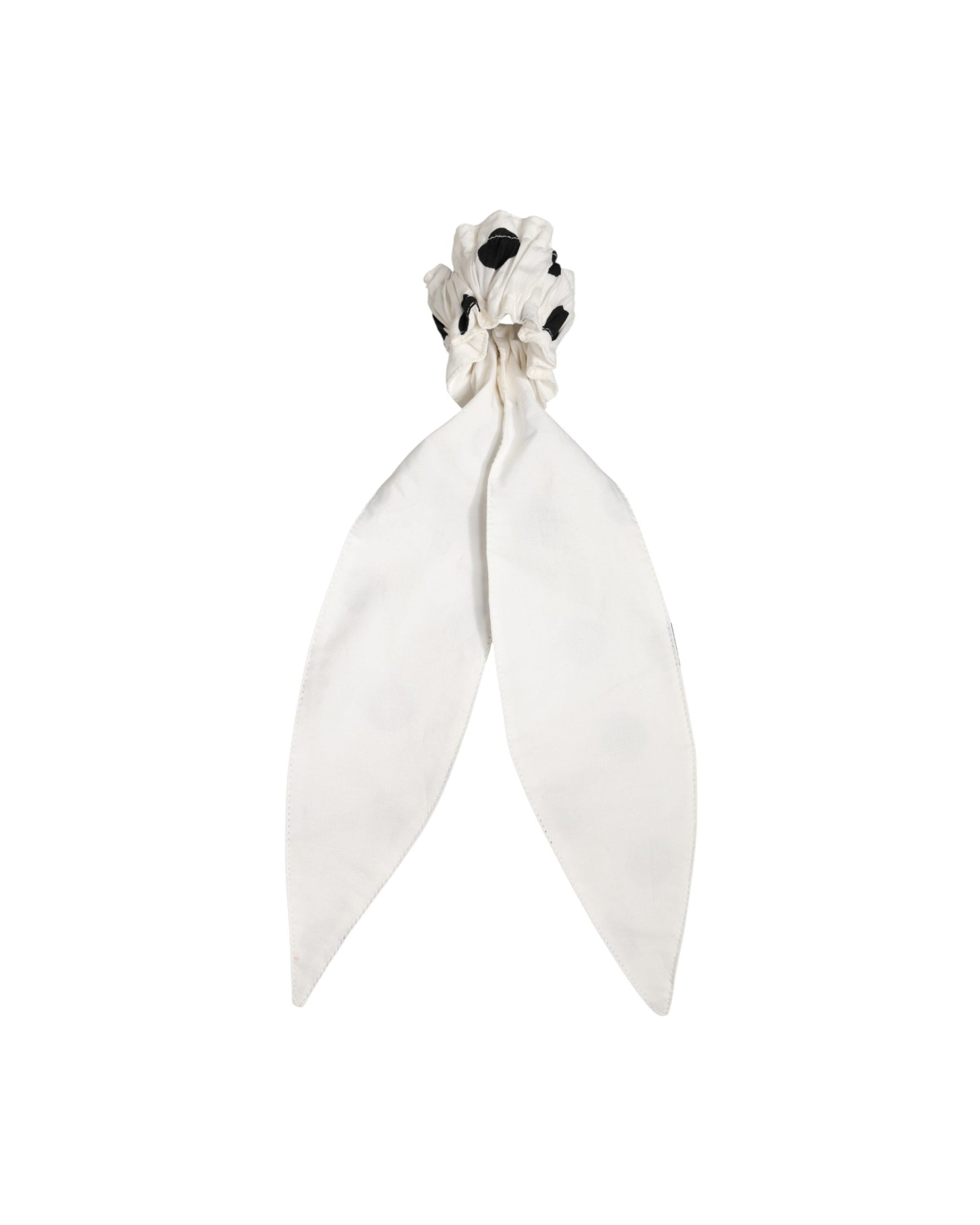 Dolce & Gabbana White Cotton Scrunchie Polka Dot Scarf Tie Accessory Hair Glam Steals