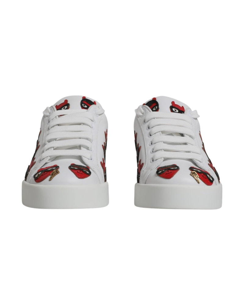 Dolce & Gabbana White Devil Face Portofino Sneakers Shoes Glam Steals