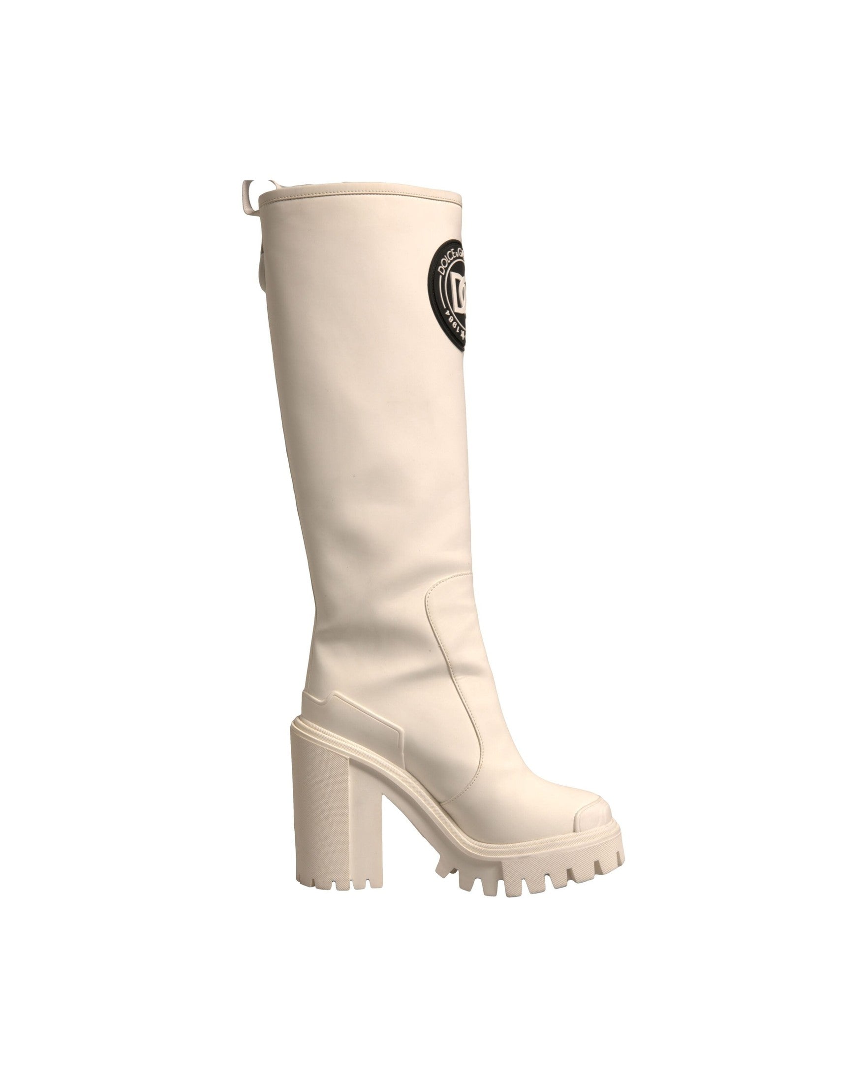 Dolce & Gabbana White Dg Logo Hi Trekking Plateau Biker Boots Shoes Glam Steals