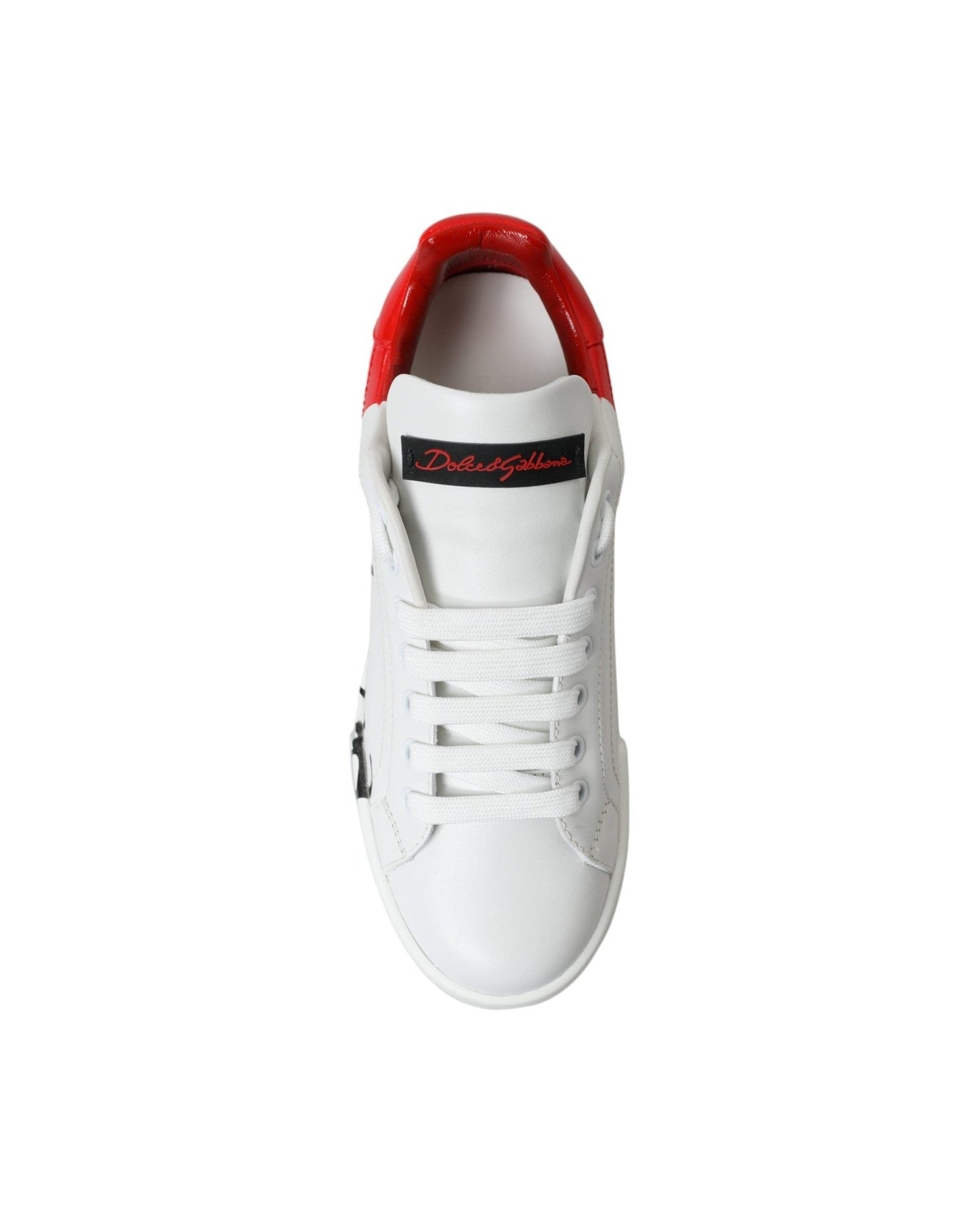 Dolce & Gabbana Elegant Leather Portofino White Sneakers Glam Steals