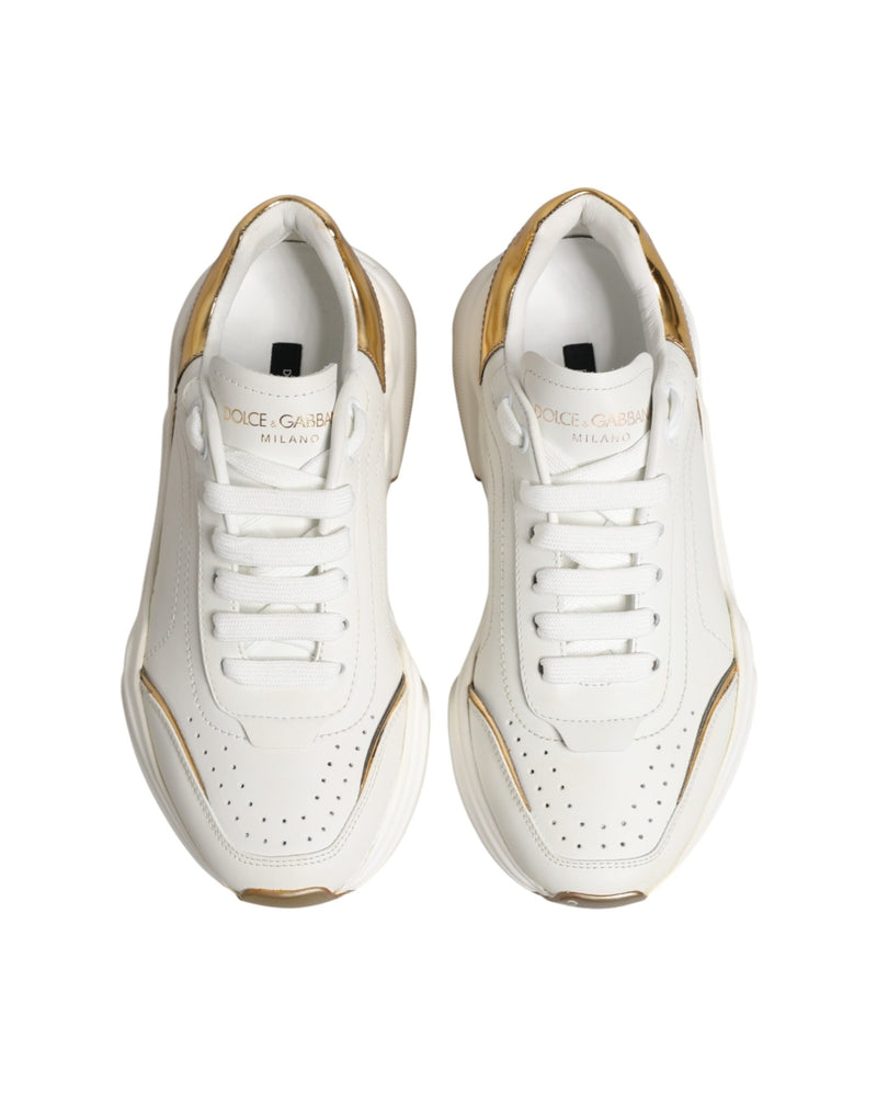 Dolce & Gabbana White Gold Daymaster Low Top Sneakers Glam Steals