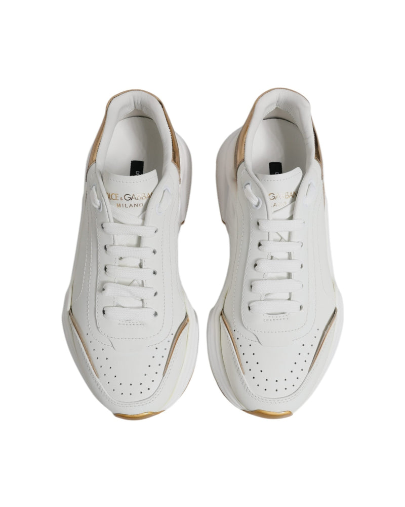 Dolce & Gabbana White Gold Daymaster Low Top Sneakers Shoes Glam Steals