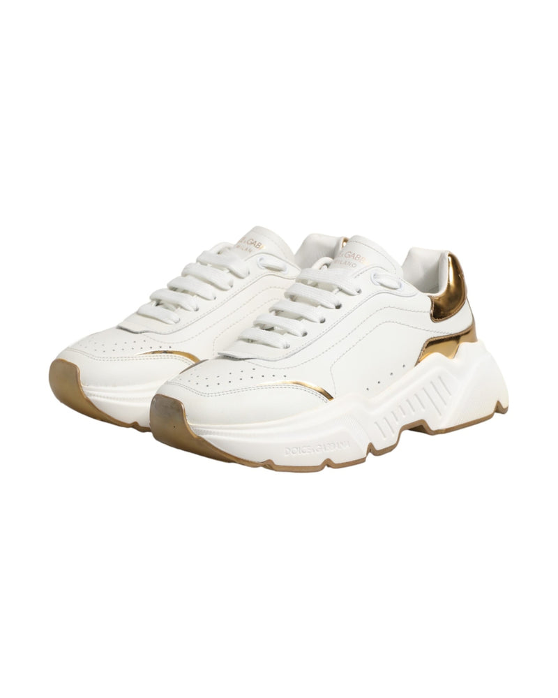 Dolce & Gabbana White Gold Daymaster Low Top Sneakers Glam Steals