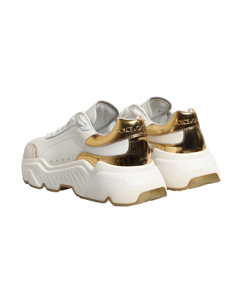 Dolce & Gabbana White Gold Daymaster Low Top Sneakers Glam Steals