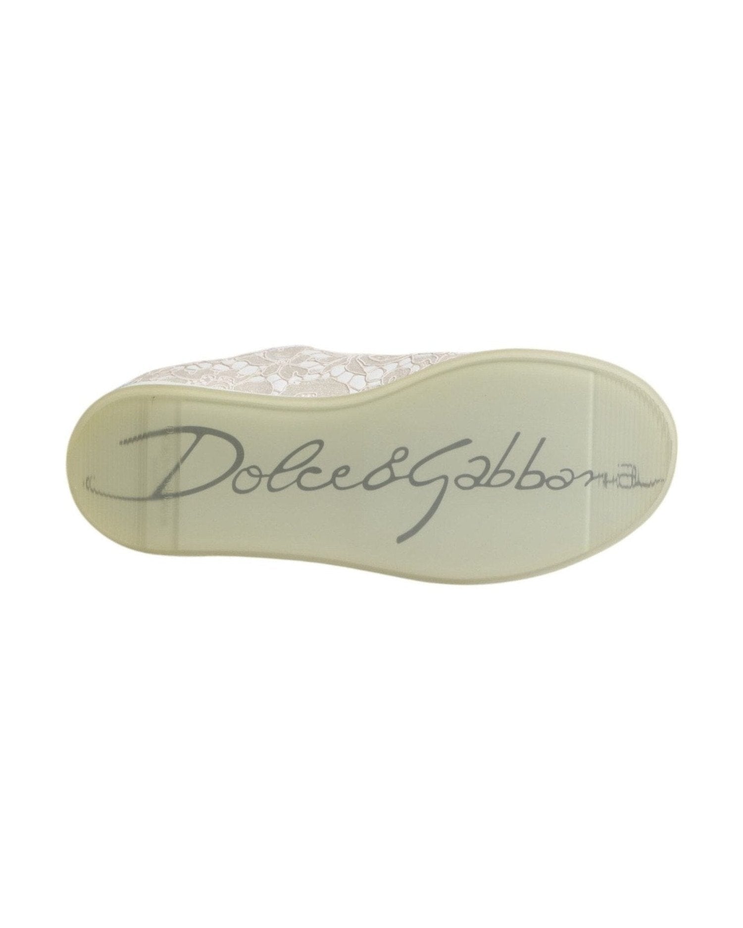 Dolce & Gabbana White Lace Leather Low Top Sneaker Shoes Glam Steals