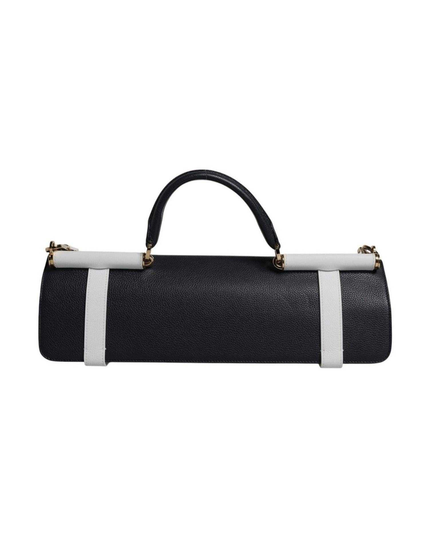 Dolce & Gabbana White Leather Blue Calfskin Crossbody Shoulder Bag Glam Steals