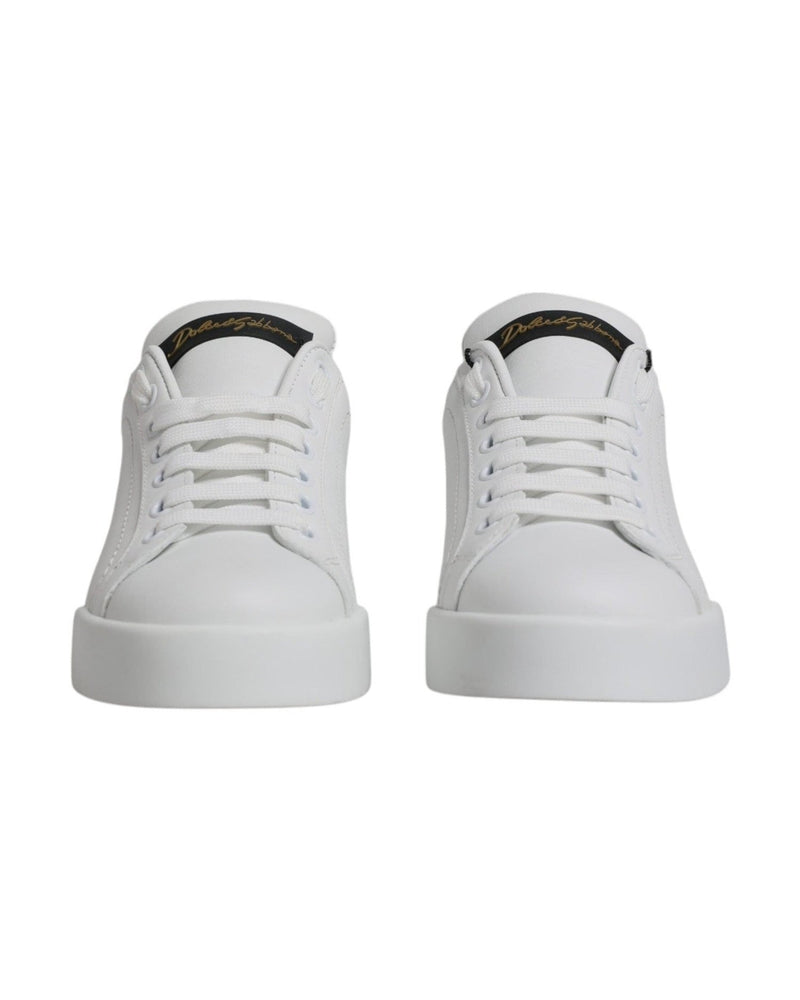 Dolce & Gabbana White Leather Classic Low Top Sneakers Shoes Sneakers