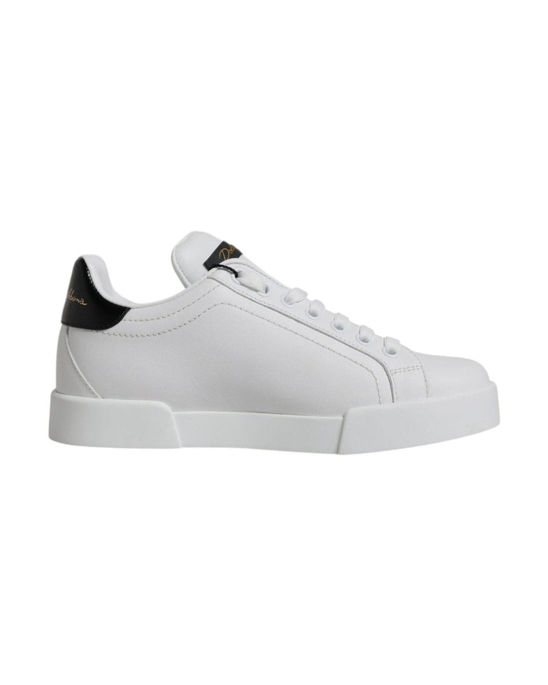 Dolce & Gabbana White Leather Classic Low Top Sneakers Shoes Glam Steals