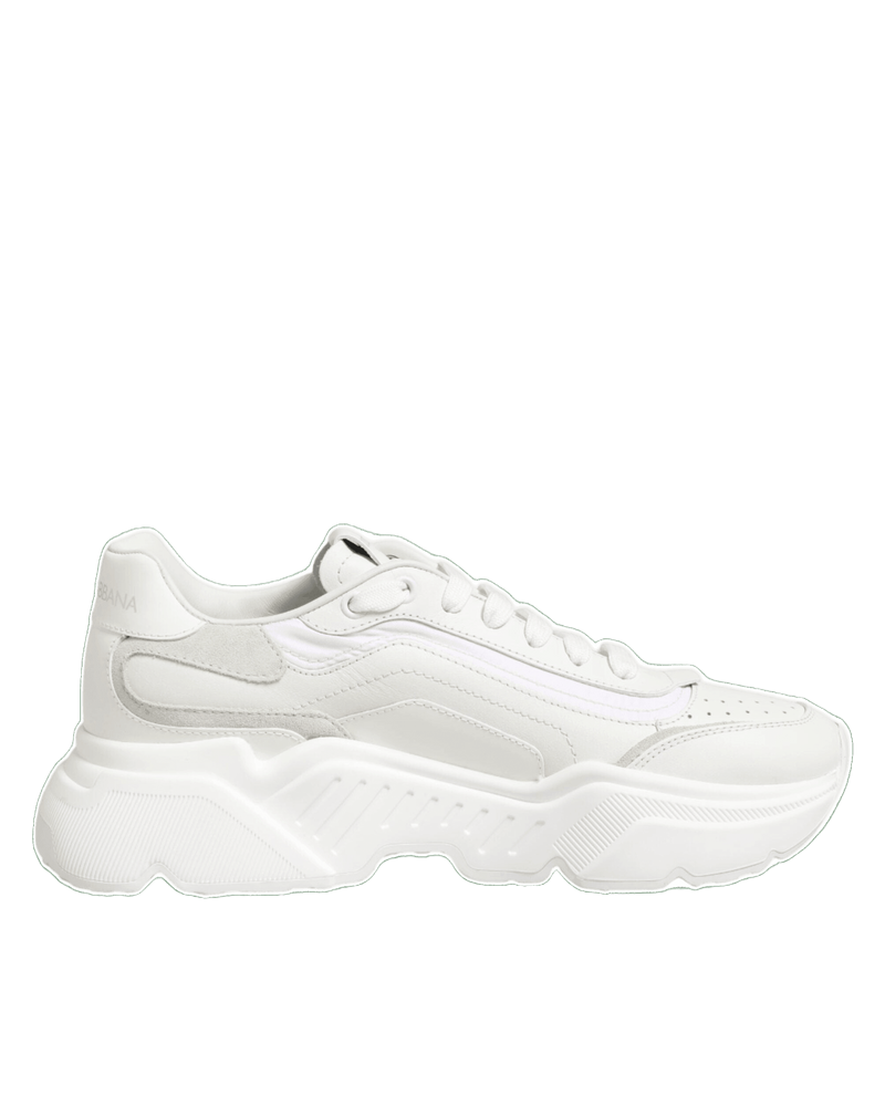 Dolce & Gabbana White Leather Daymaster Low Top Sneakers Shoes Glam Steals