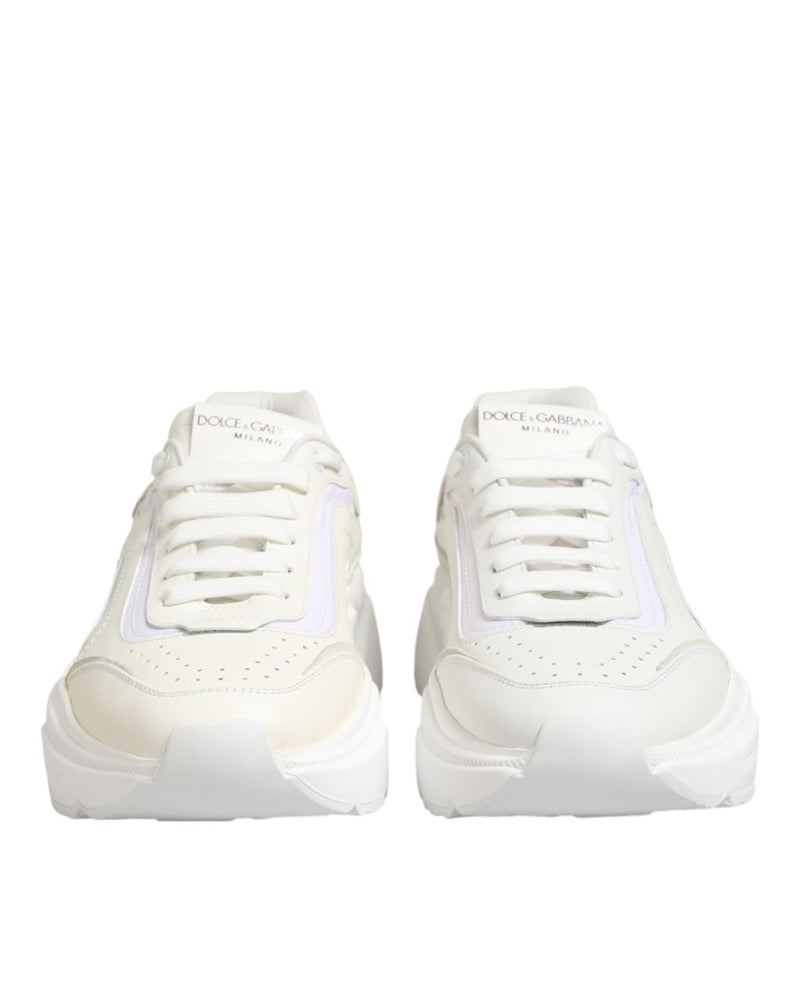 Dolce & Gabbana White Leather Daymaster Low Top Sneakers Shoes Glam Steals
