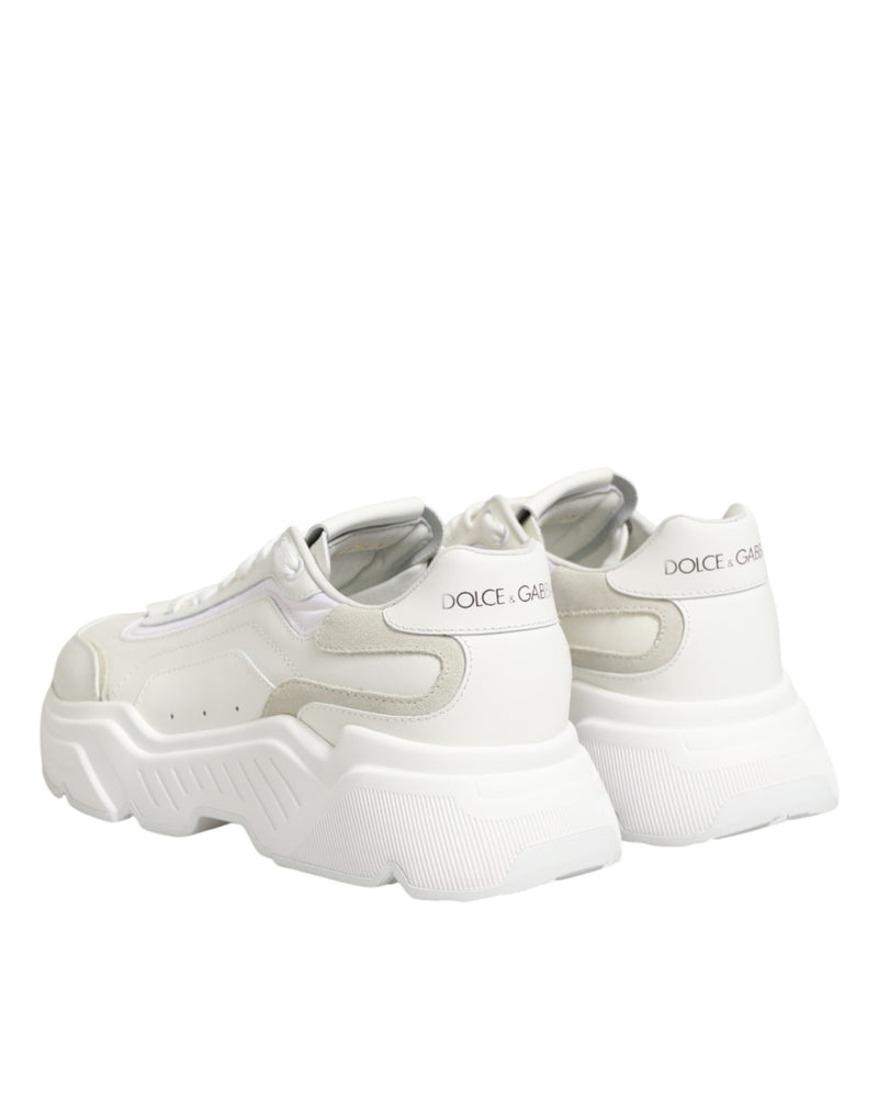 Dolce & Gabbana White Leather Daymaster Low Top Sneakers Shoes Glam Steals