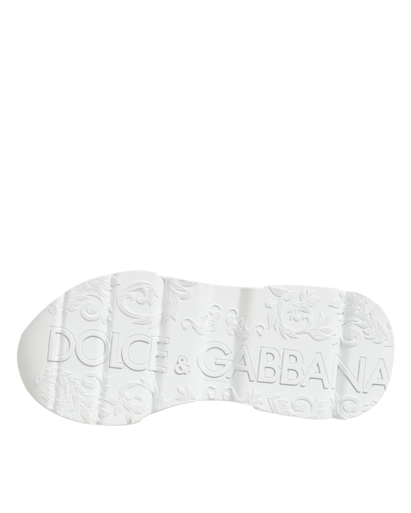 Dolce & Gabbana White Leather Daymaster Low Top Sneakers Shoes Glam Steals