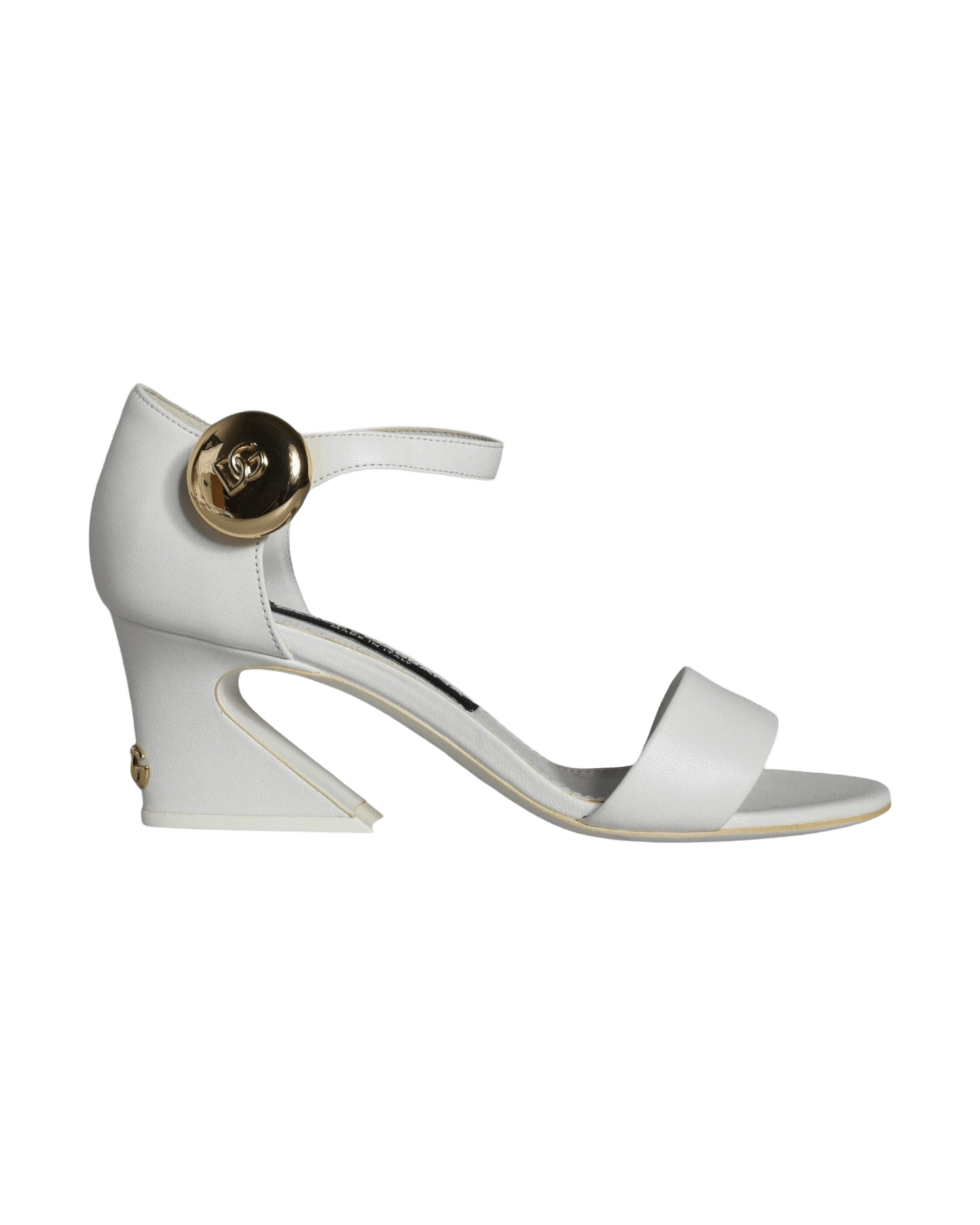 Dolce & Gabbana White Leather Heels Keira Sandals Shoes Glam Steals