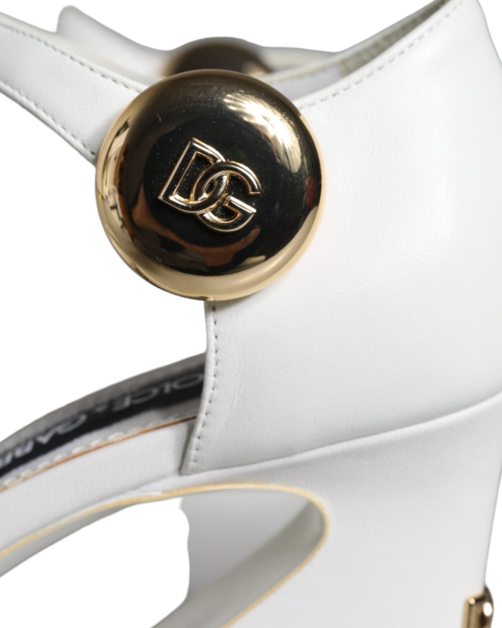 Dolce & Gabbana White Leather Heels Keira Sandals Shoes Glam Steals