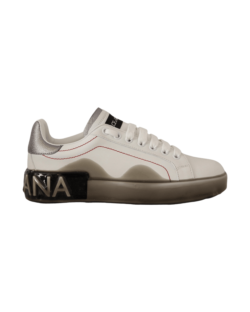 Dolce & Gabbana White Leather Logo Portofino Sneakers Glam Steals