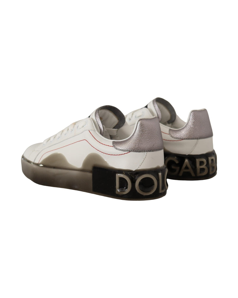 Dolce & Gabbana White Leather Logo Portofino Sneakers Glam Steals