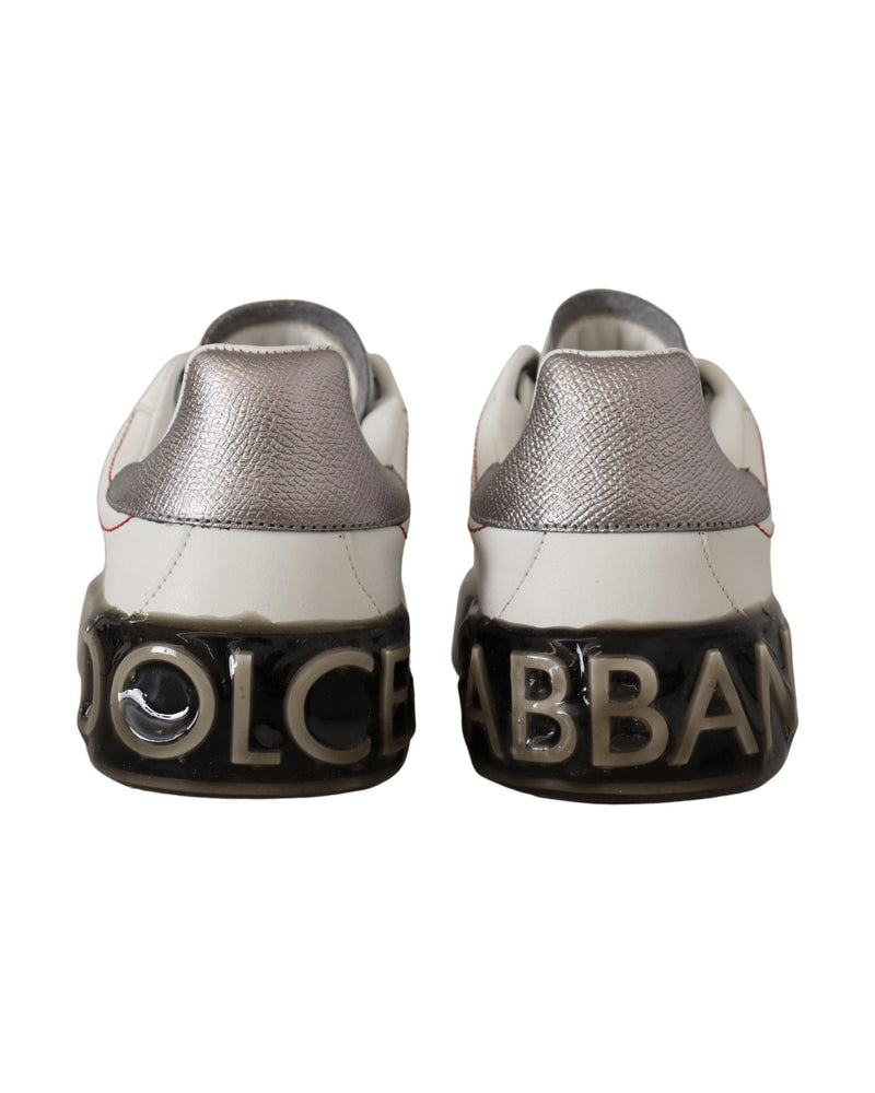 Dolce & Gabbana White Leather Logo Portofino Sneakers Glam Steals