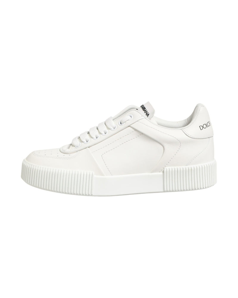 Dolce & Gabbana White Leather Miami Low Top Sneakers Glam Steals