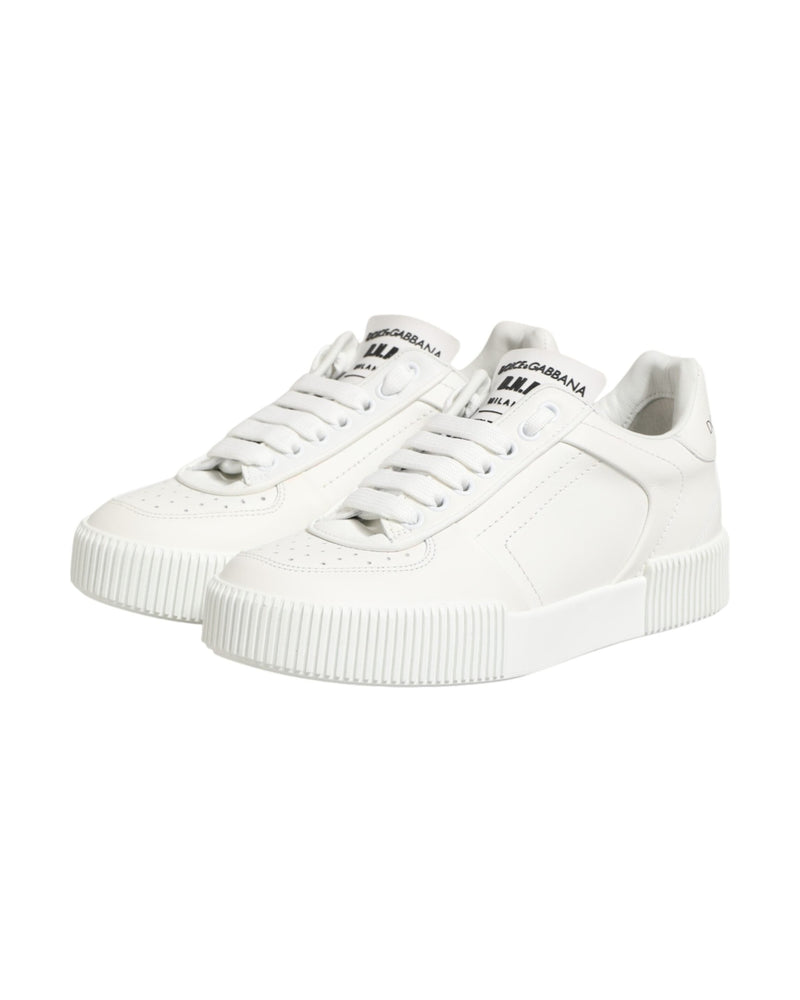 Dolce & Gabbana White Leather Miami Low Top Sneakers Glam Steals