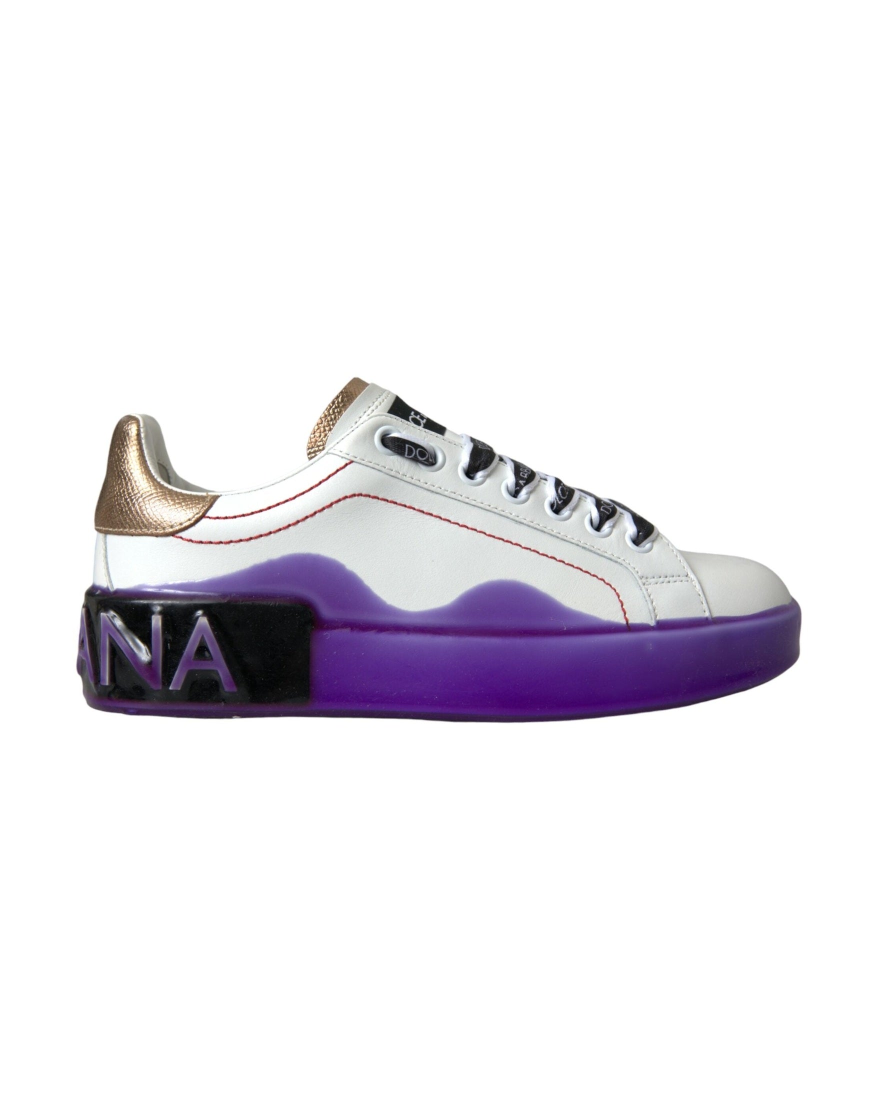Dolce & Gabbana White Leather Portofino Low Top Sneakers Shoes Glam Steals