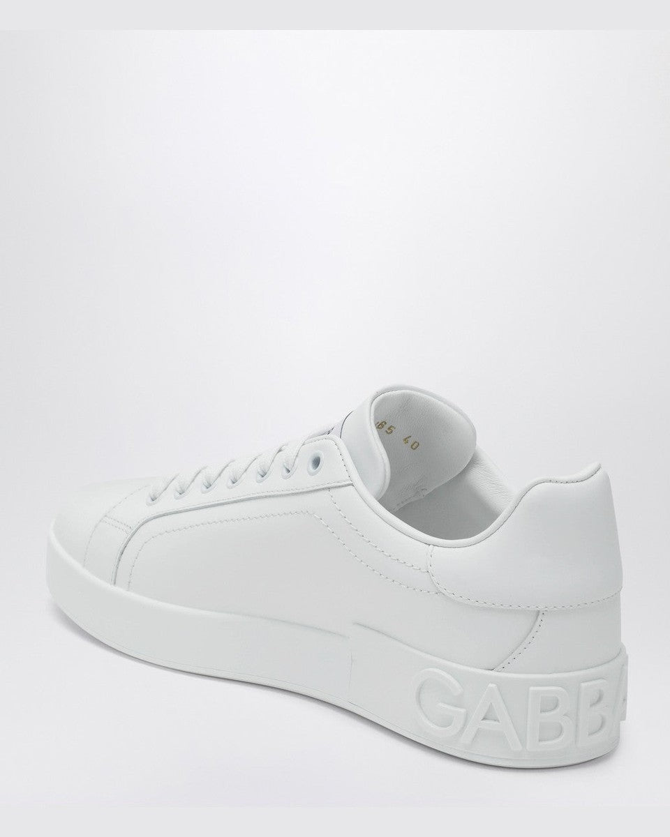Dolce & Gabbana White Leather Portofino Sneakers Glam Steals