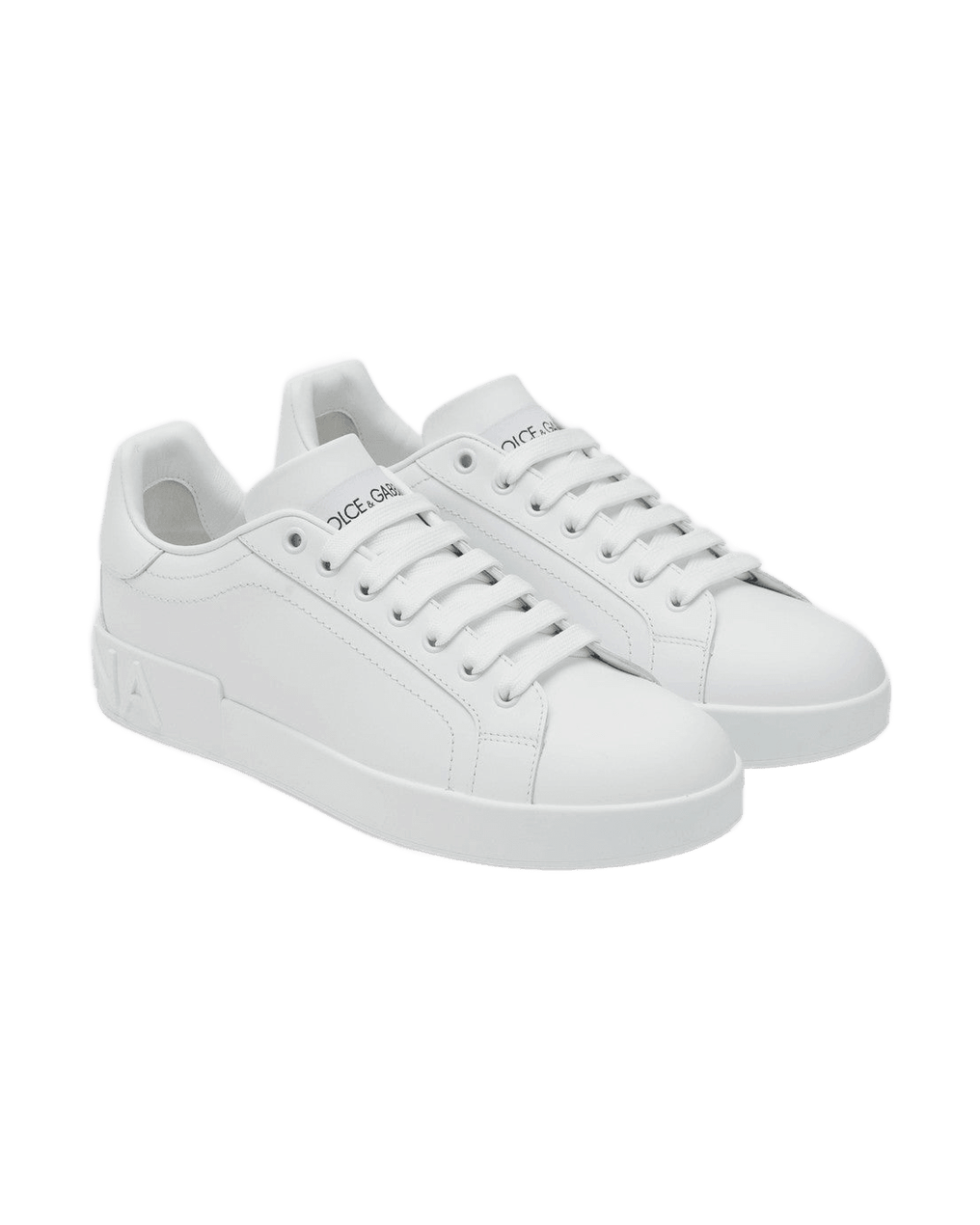 Dolce & Gabbana White Leather Portofino Sneakers Glam Steals