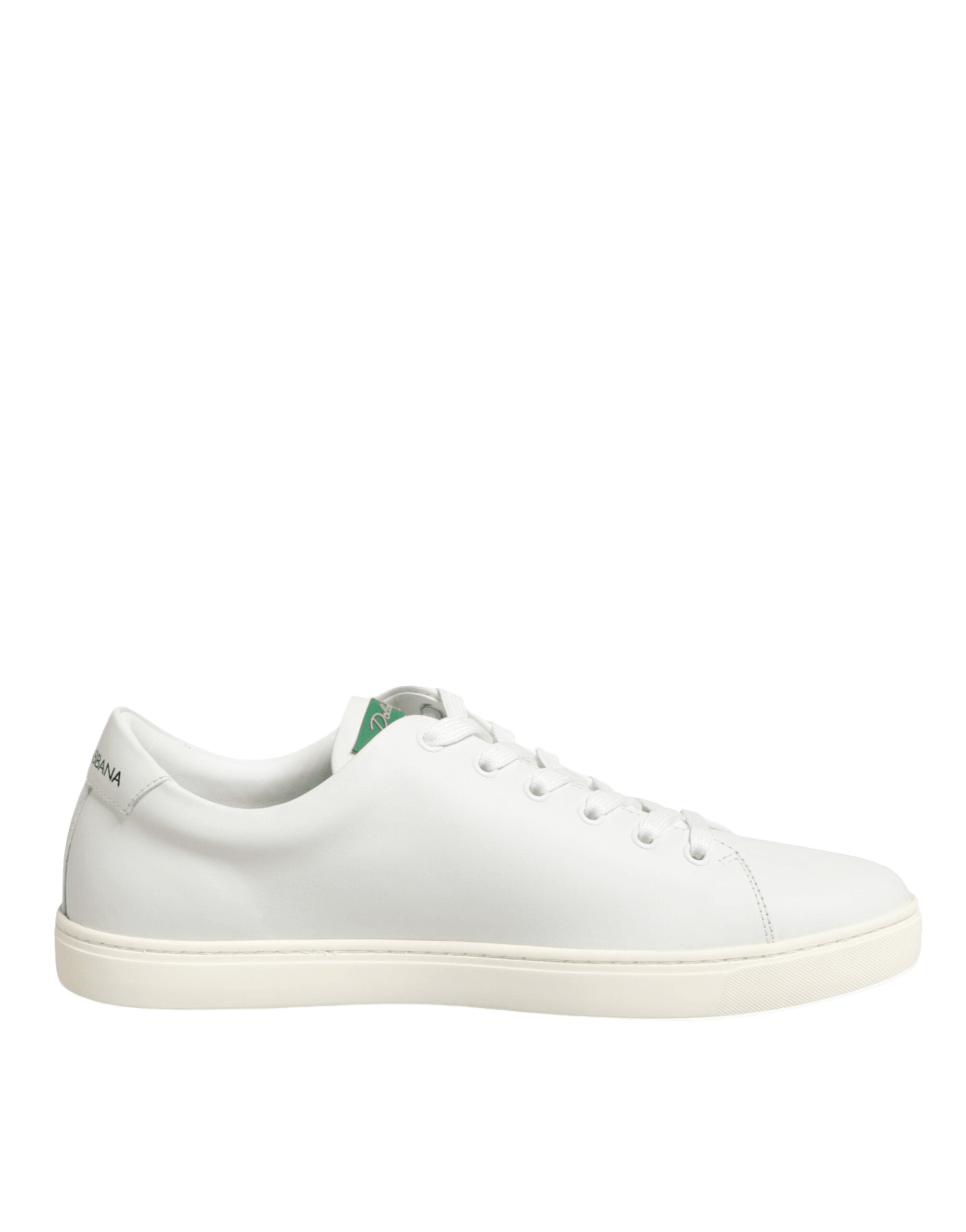 Dolce & Gabbana White Leather Rose Embroidery Low Top Shoes Glam Steals