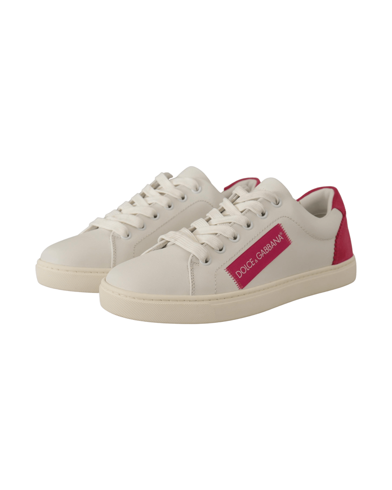 Dolce & White Gabbana Leather And Low Top Sneakers Shoes Glam Steals