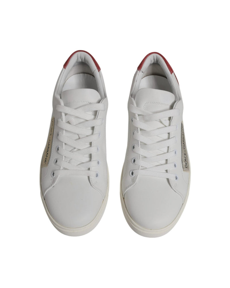 Dolce & Gabbana White London Calf Leather Sneakers Shoes Glam Steals