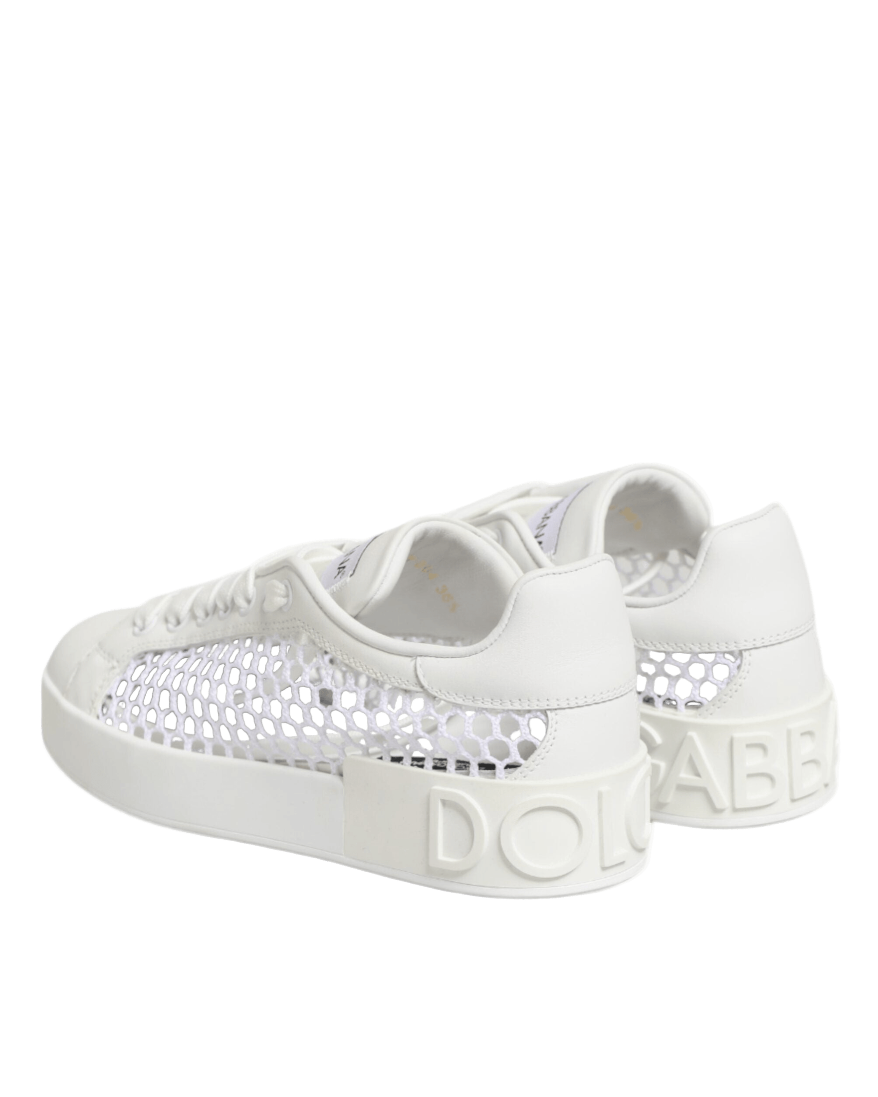 Dolce & Gabbana White Mesh Inserts Low Top Sneakers Shoes Glam Steals