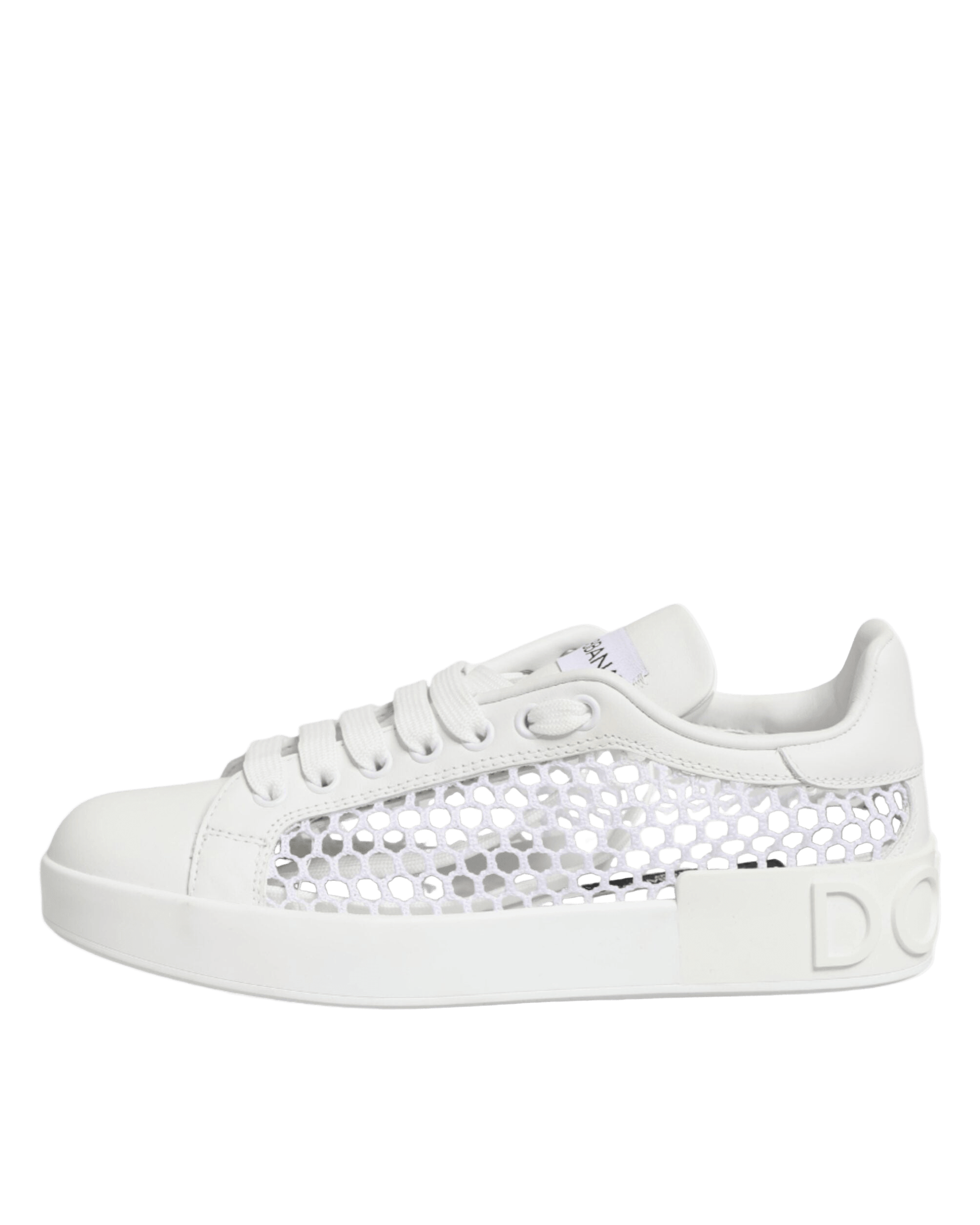 Dolce & Gabbana White Mesh Inserts Low Top Sneakers Shoes Glam Steals