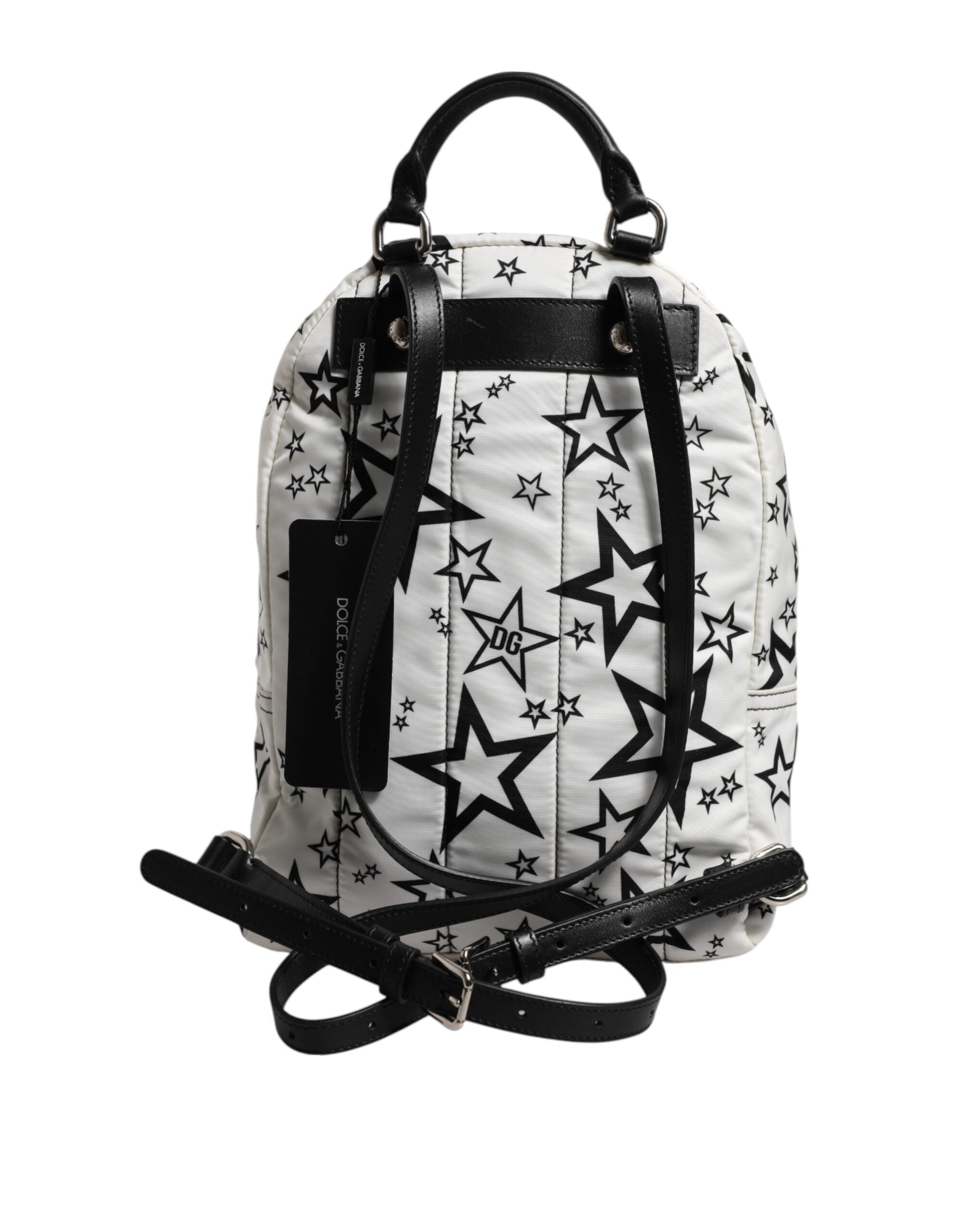 Dolce & Gabbana White Nylon Dg Stars Print Travel Backpack Bag Glam Steals