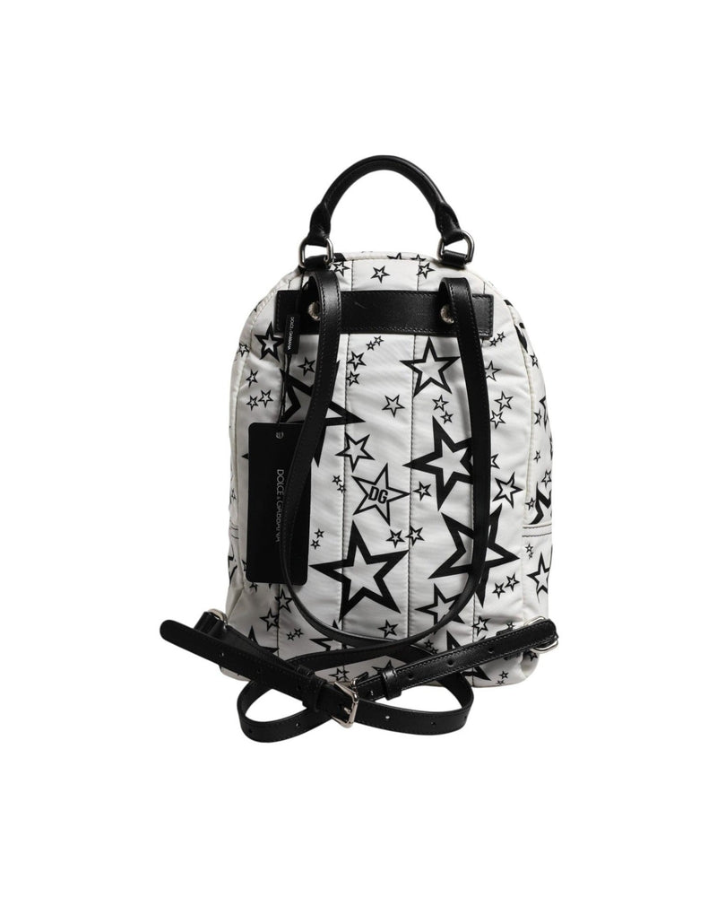 Dolce & Gabbana White Nylon Dg Stars Print Travel Backpack Bag Glam Steals