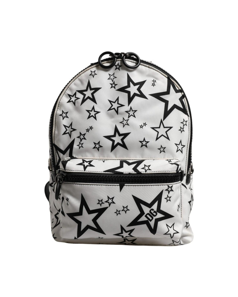 Dolce & Gabbana White Nylon Dg Stars Print Travel Backpack Bag Glam Steals