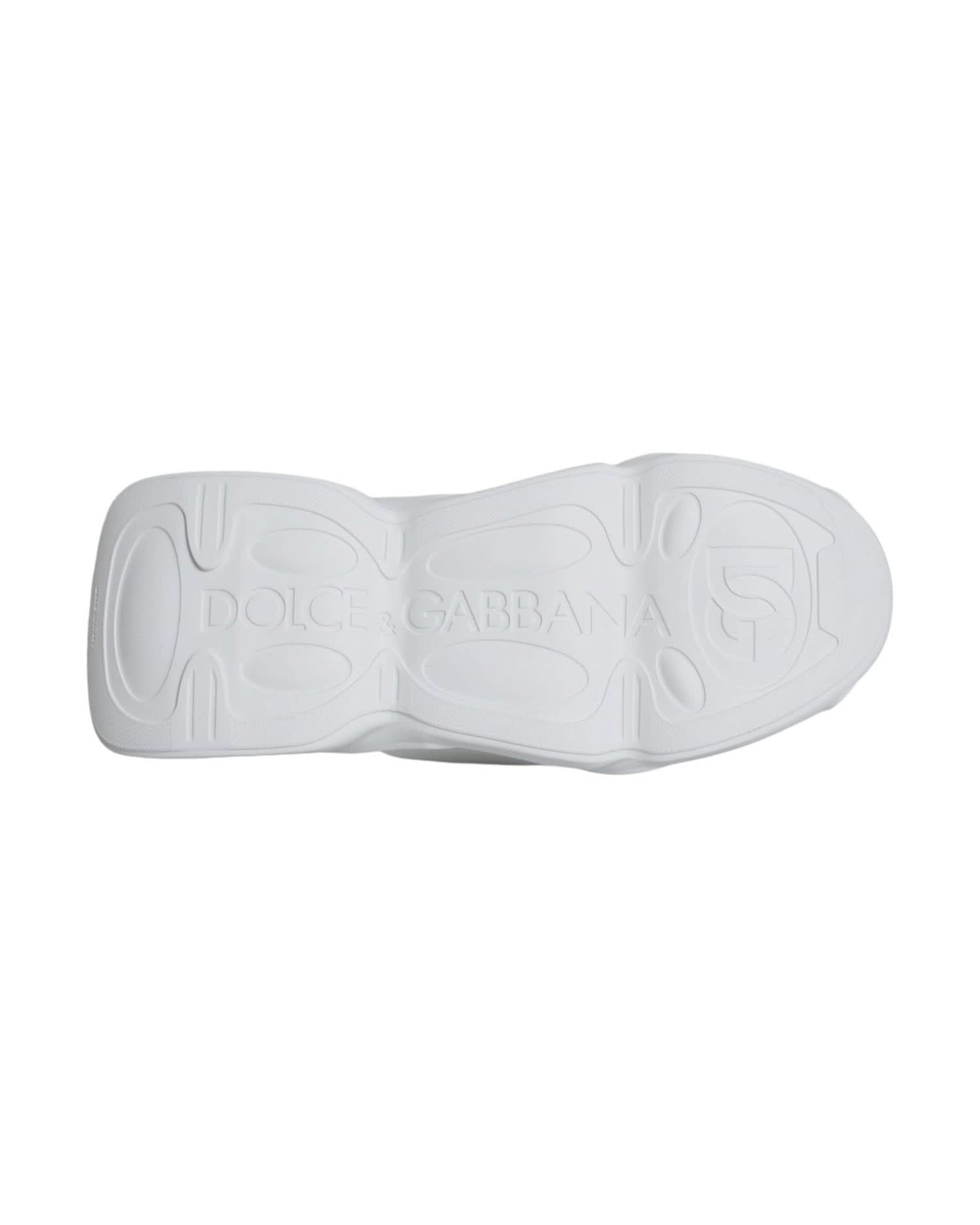 Dolce & Gabbana White Padded Fabric Low Top Sneakers Shoes Sneakers