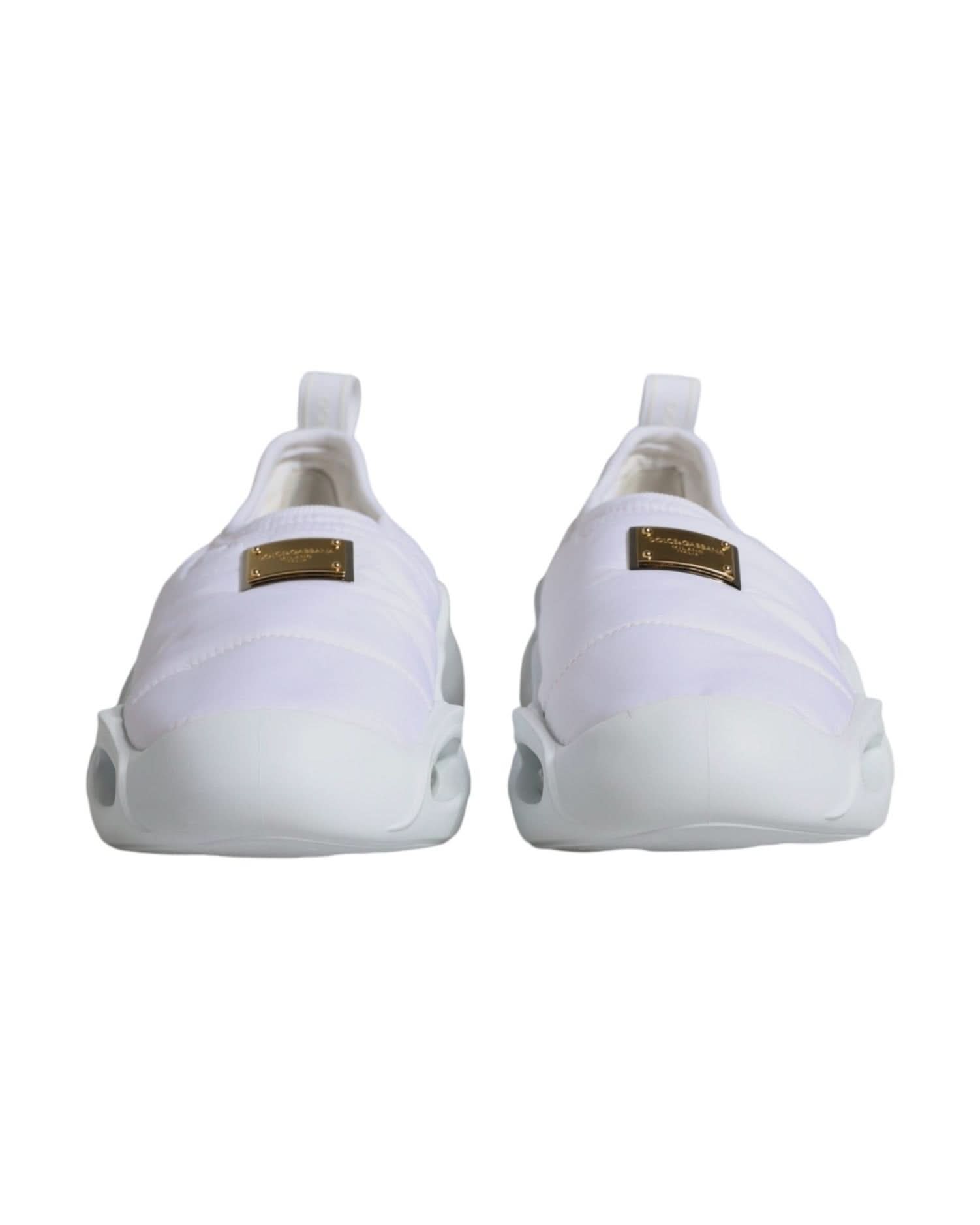 Dolce & Gabbana White Padded Fabric Low Top Sneakers Shoes Sneakers