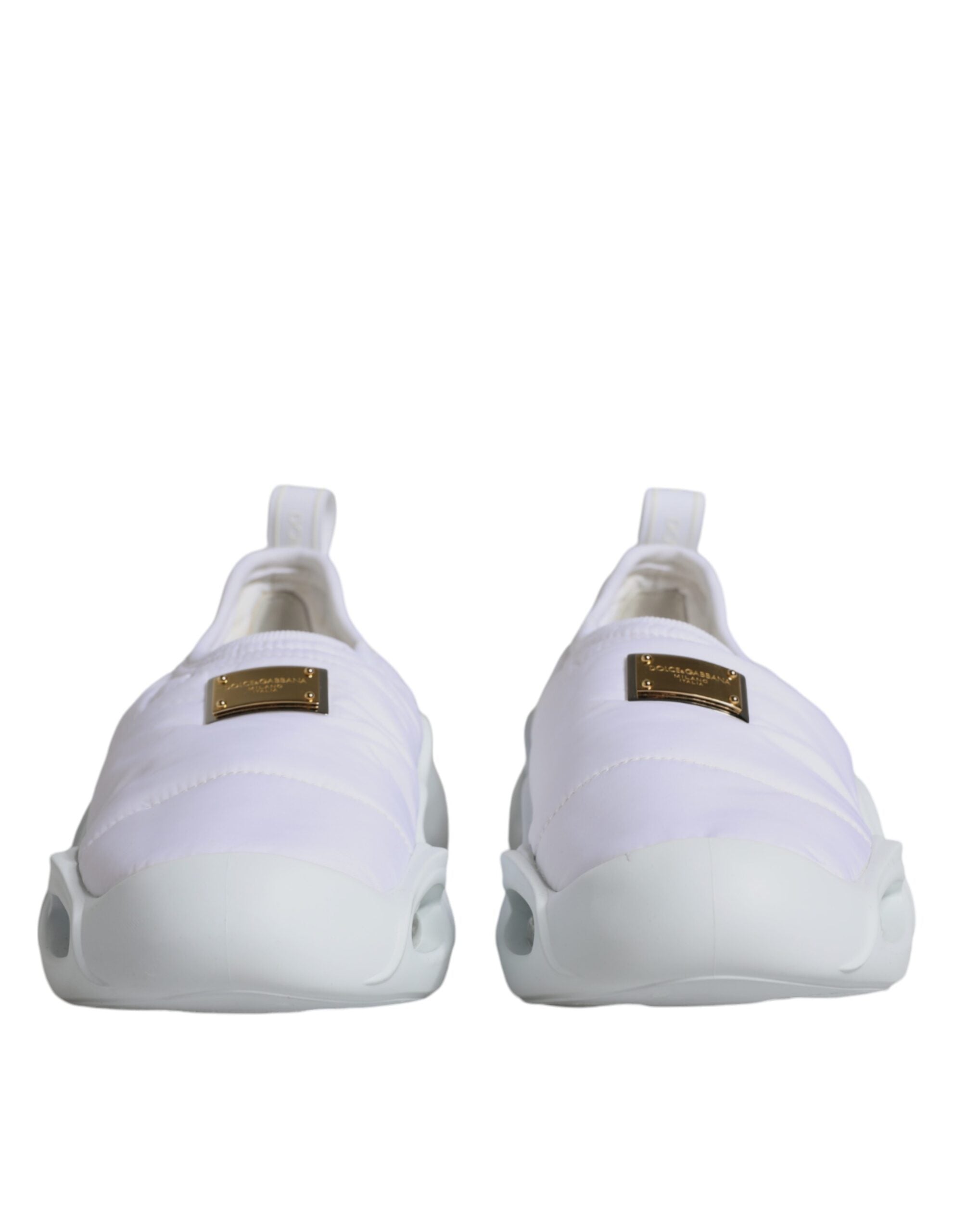 Dolce & Gabbana White Padded Fabric Low Top Sneakers Shoes Glam Steals