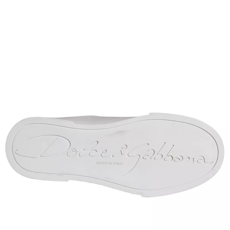 Dolce & Gabbana White Patch Calfskin Nappa Portofino Sneakers Glam Steals