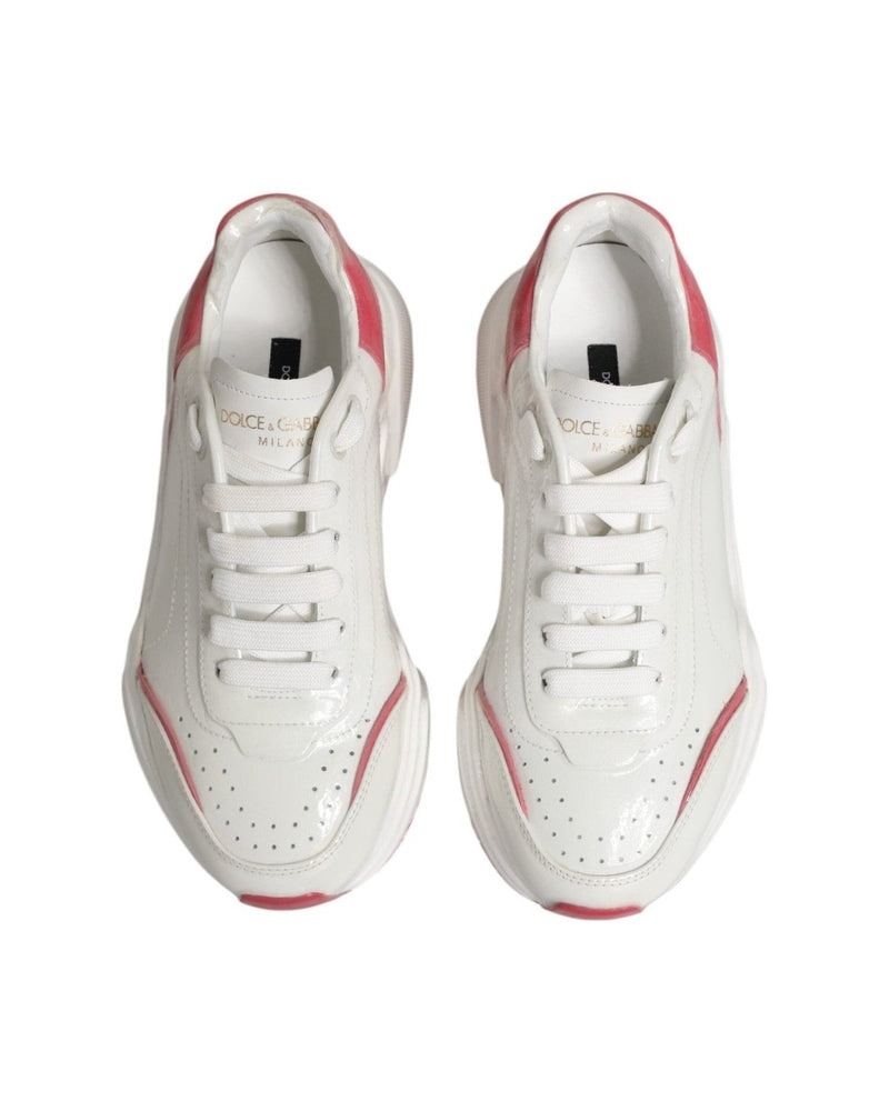 Dolce & Gabbana White Pink Daymaster Low Top Sneakers Shoes Glam Steals