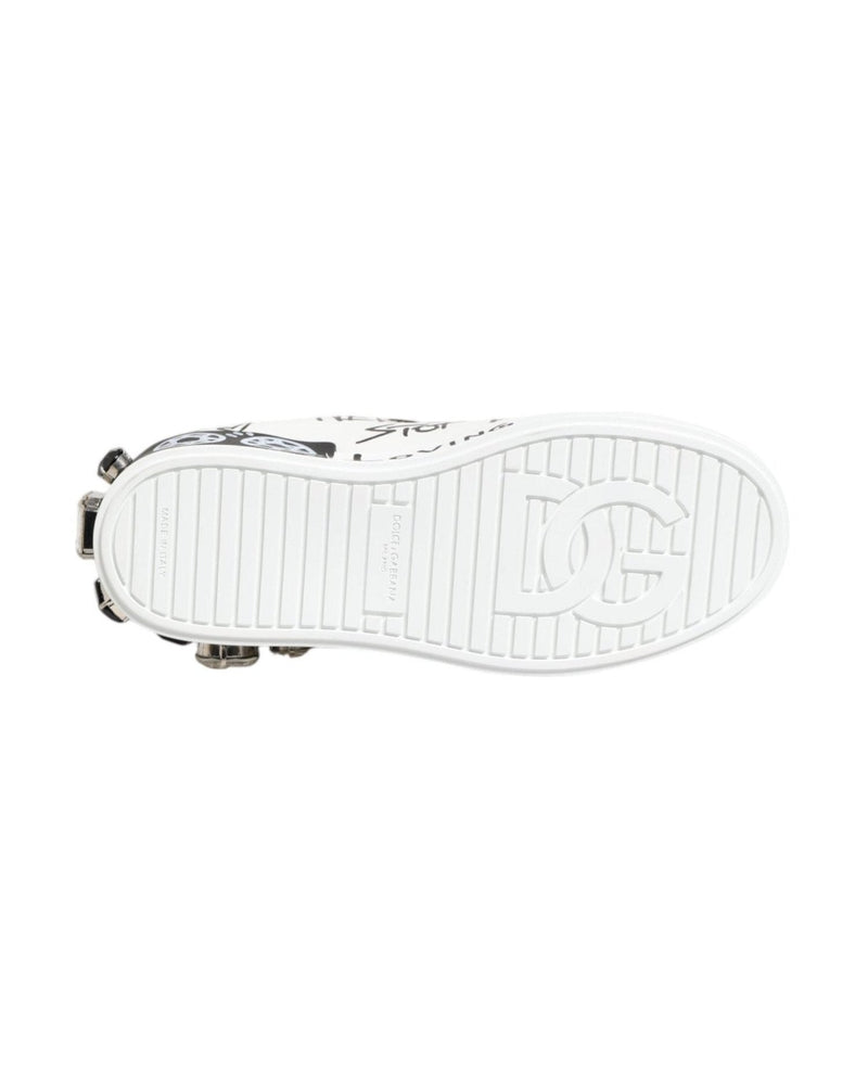 Dolce & Gabbana White Portofino Crystal Sneakers Shoes Glam Steals