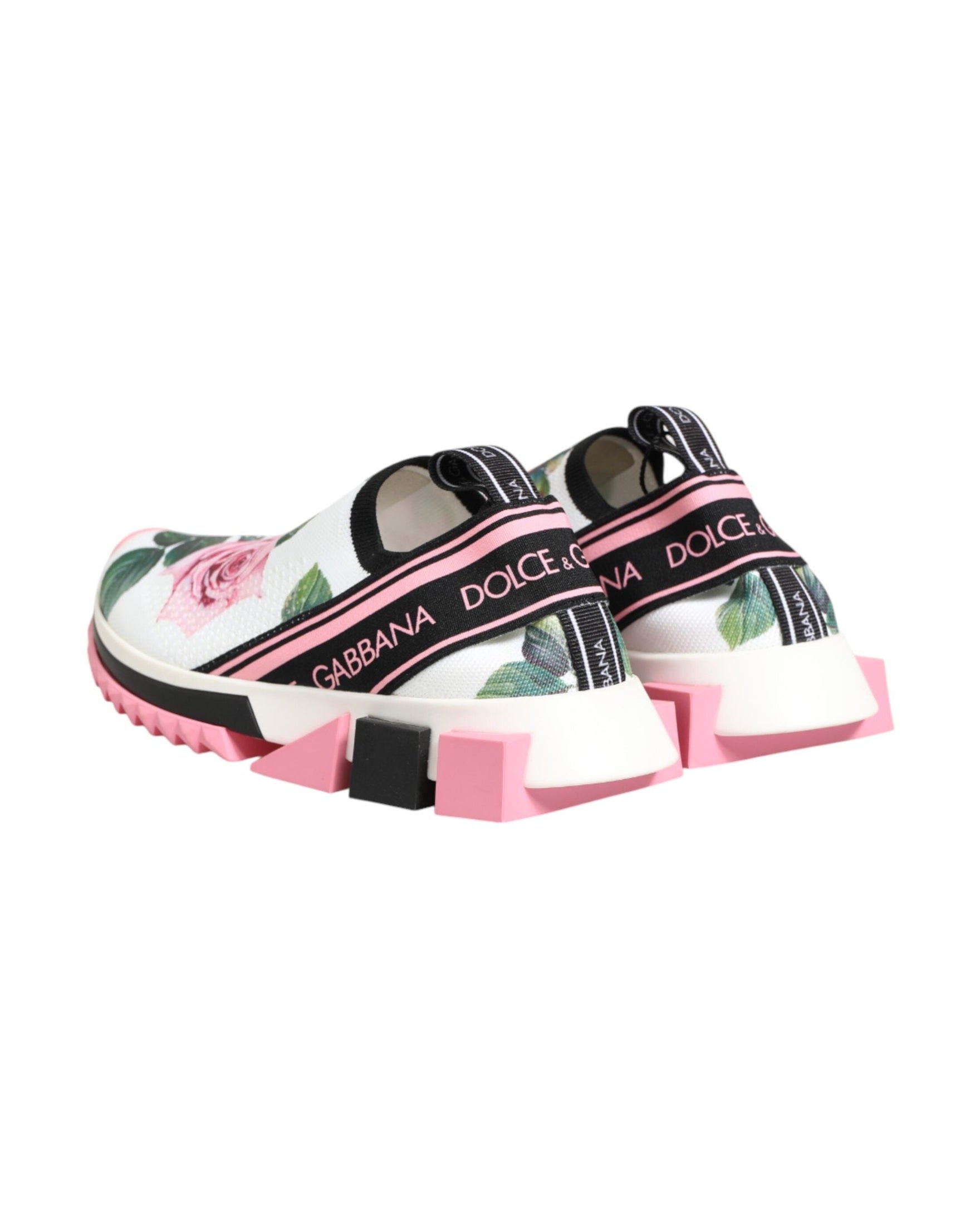 Dolce & Gabbana White Rose Print Sorrento Sneakers Glam Steals