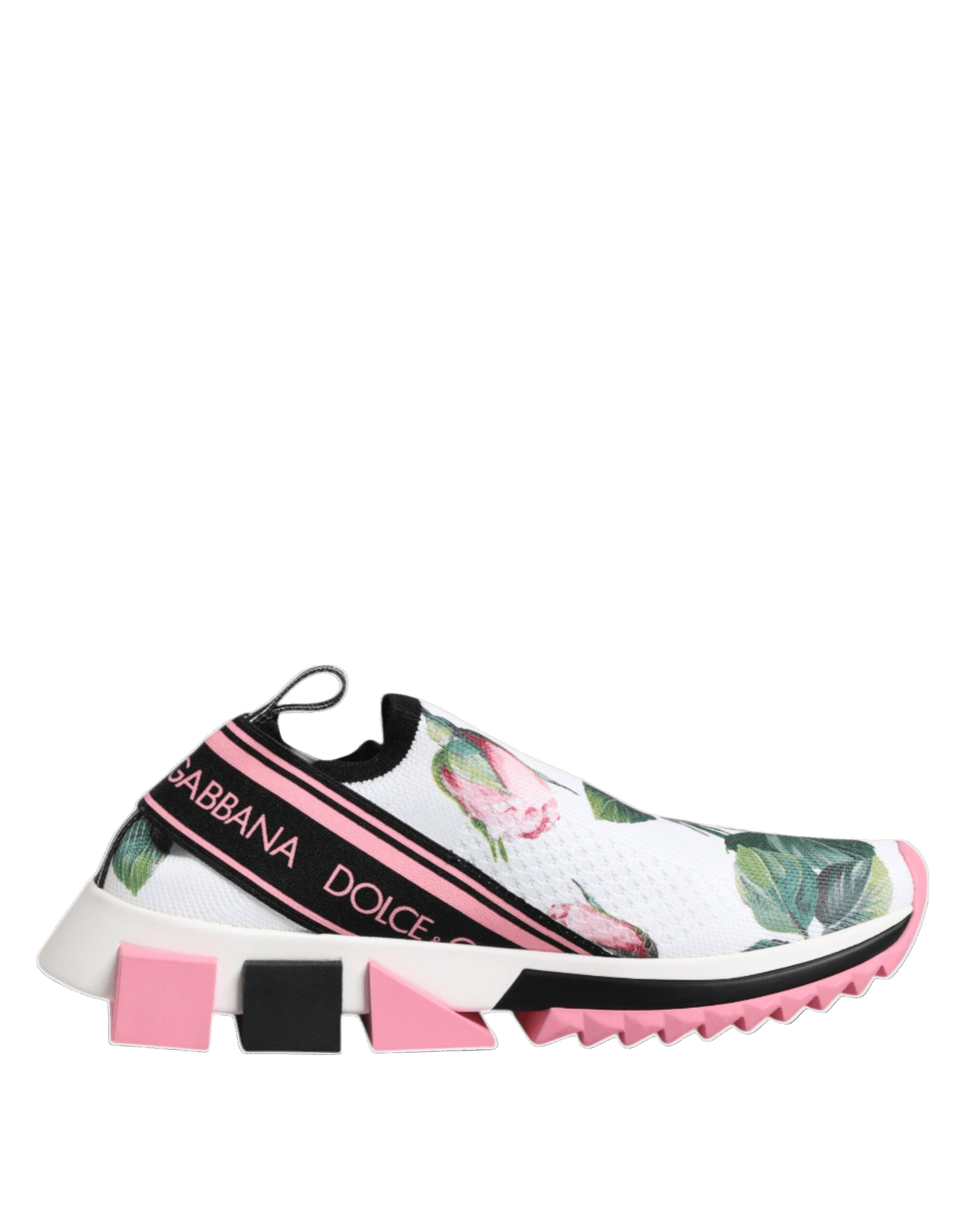 Dolce & Gabbana White Rose Print Sorrento Sneakers Shoes Glam Steals